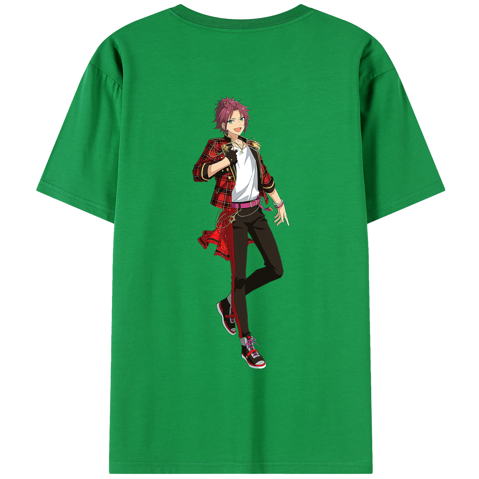 （画像用） あんさんぶるスターズ! Ensemble Stars 綿100％ メンズ半袖Tシャツ（バックプリント） 通気性
