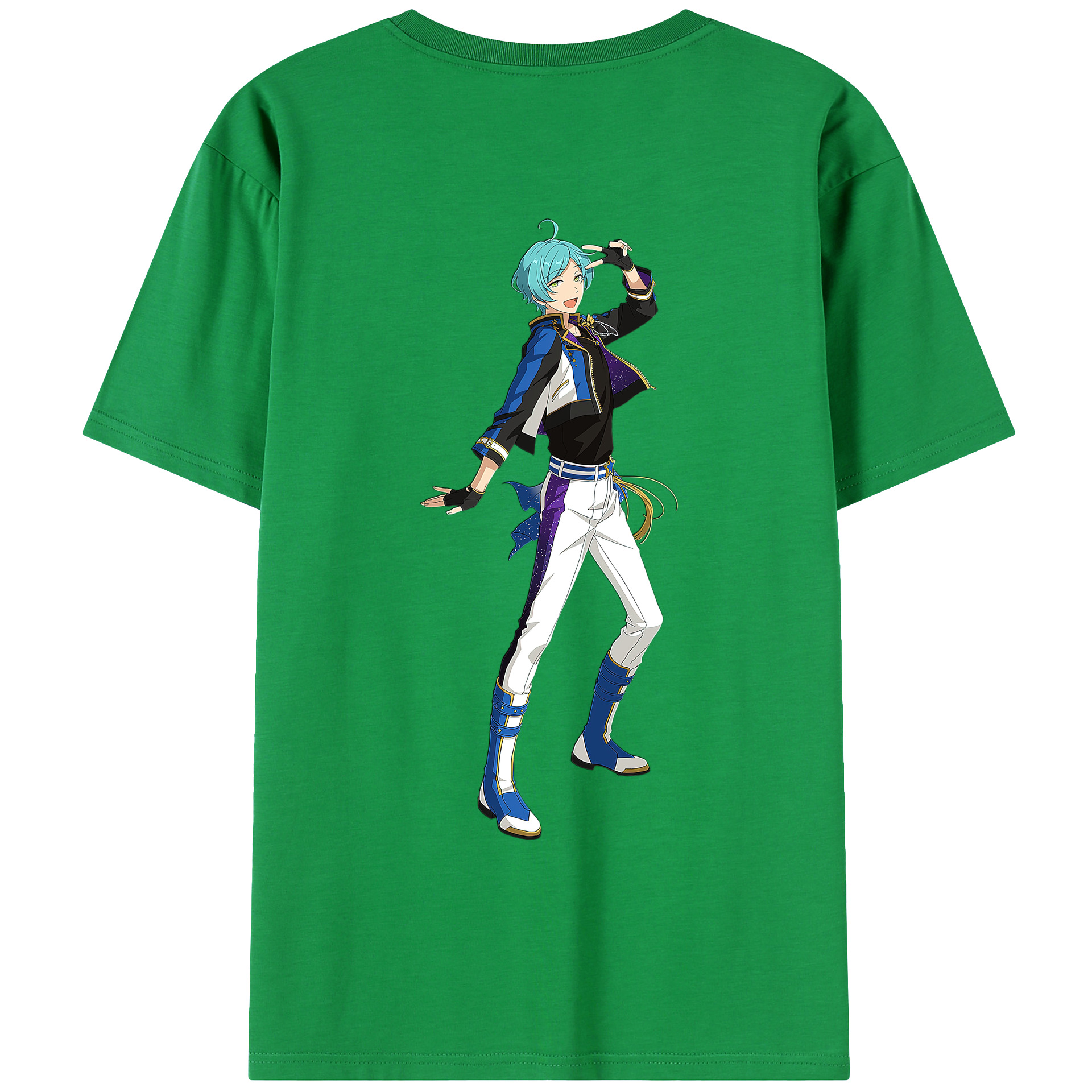 （画像用） あんさんぶるスターズ! Ensemble Stars 綿100％ メンズ半袖Tシャツ（バックプリント） 通気性