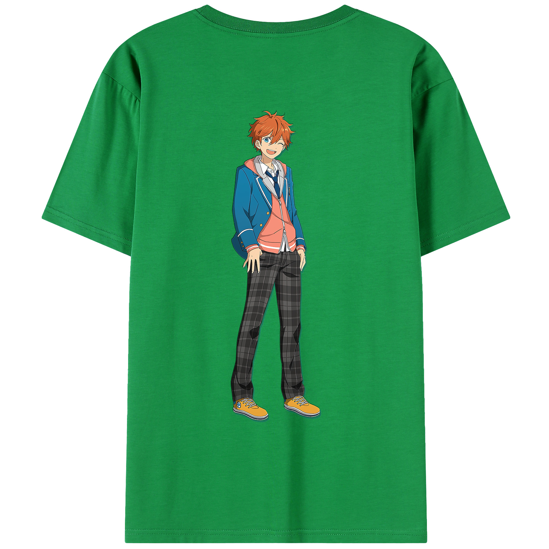 （画像用） あんさんぶるスターズ! Ensemble Stars 綿100％ メンズ半袖Tシャツ（バックプリント） 通気性