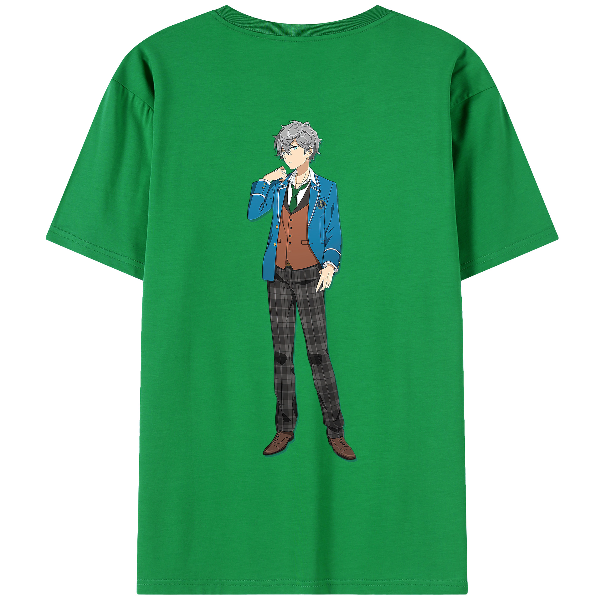 （画像用） あんさんぶるスターズ! Ensemble Stars 綿100％ メンズ半袖Tシャツ（バックプリント） 通気性