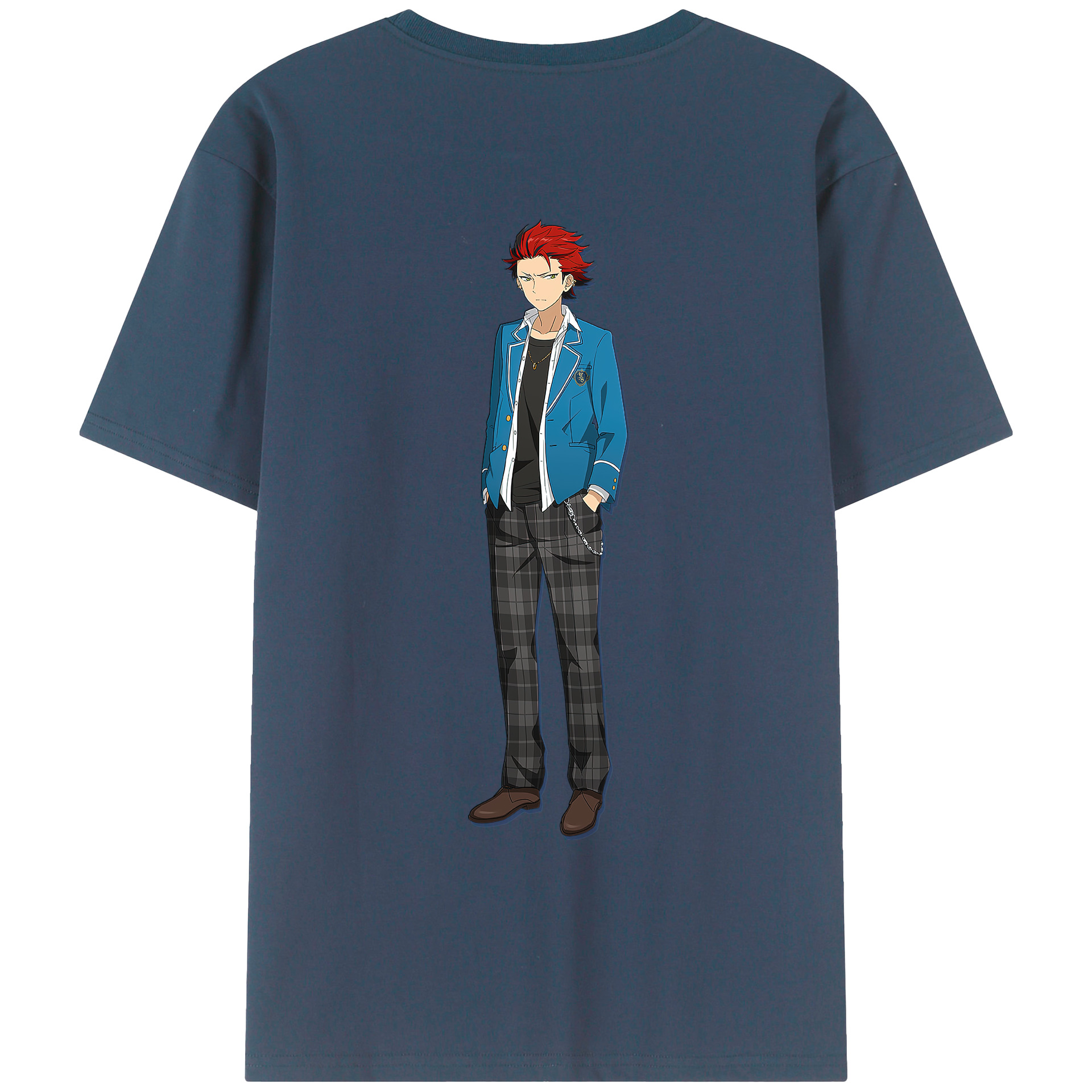 （画像用） あんさんぶるスターズ! Ensemble Stars 綿100％ メンズ半袖Tシャツ（バックプリント） 通気性
