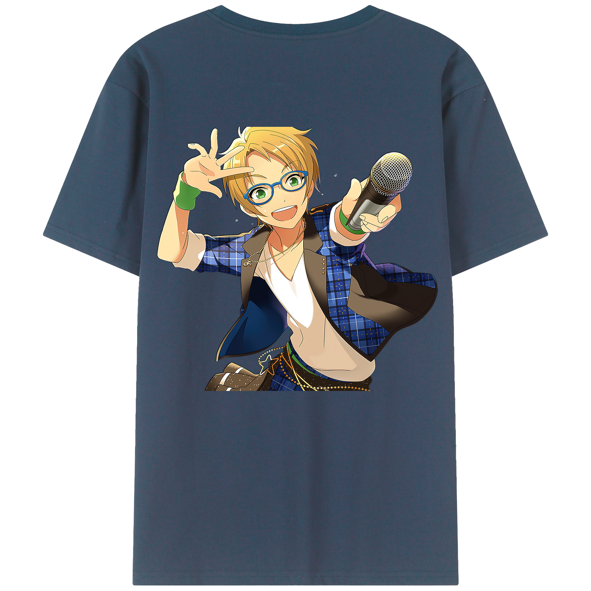 （画像用） あんさんぶるスターズ! Ensemble Stars 綿100％ メンズ半袖Tシャツ（バックプリント） 通気性
