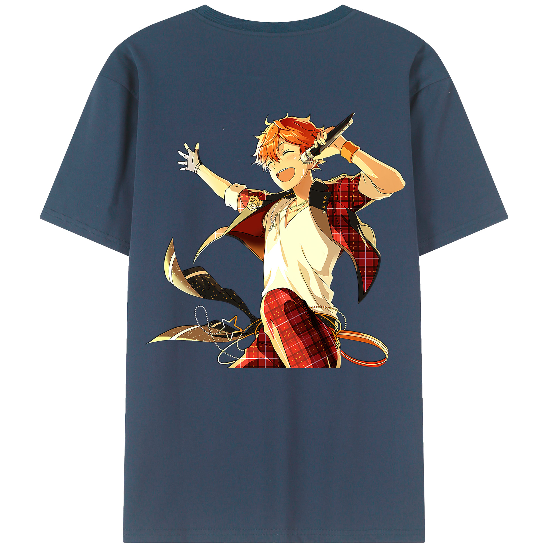 （画像用） あんさんぶるスターズ! Ensemble Stars 綿100％ メンズ半袖Tシャツ（バックプリント） 通気性