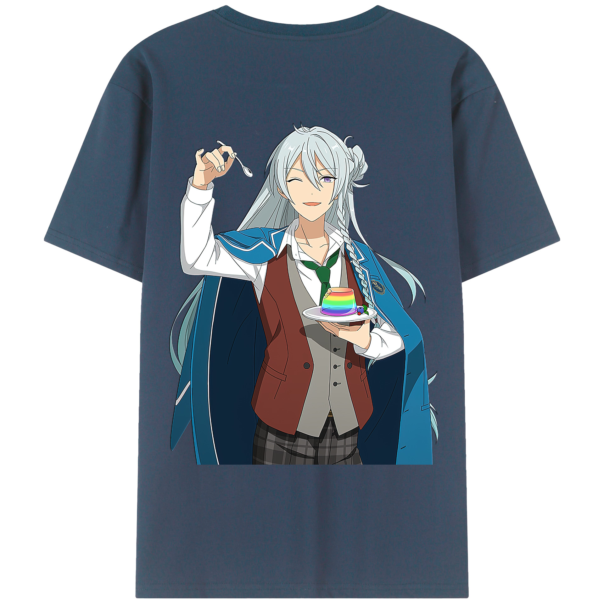 （画像用） あんさんぶるスターズ! Ensemble Stars 綿100％ メンズ半袖Tシャツ（バックプリント） 通気性
