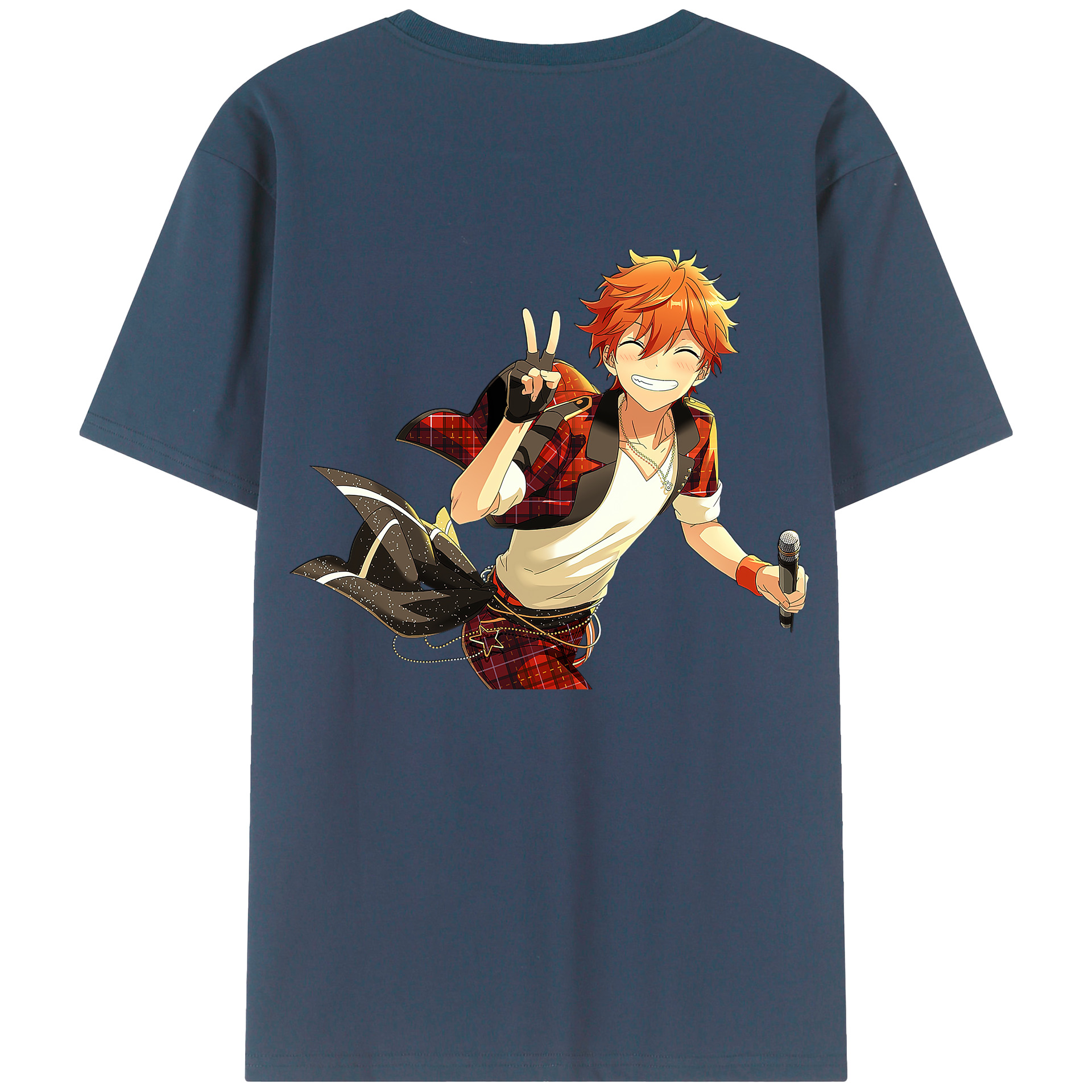 （画像用） あんさんぶるスターズ! Ensemble Stars 綿100％ メンズ半袖Tシャツ（バックプリント） 通気性
