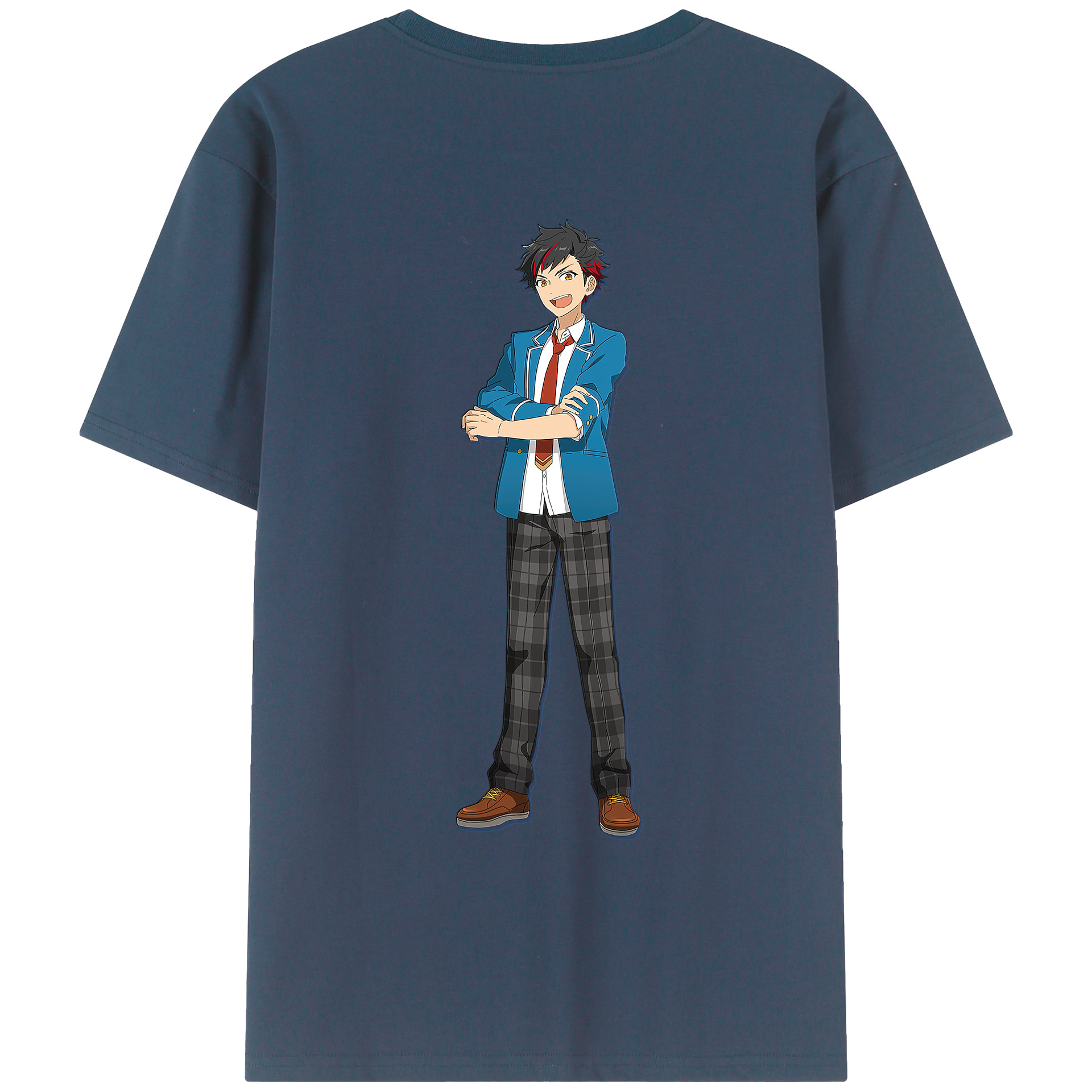 （画像用） あんさんぶるスターズ! Ensemble Stars 綿100％ メンズ半袖Tシャツ（バックプリント） 通気性