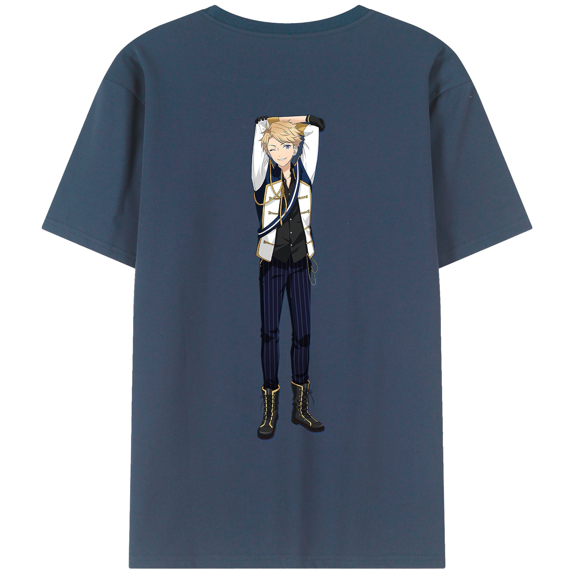 （画像用） あんさんぶるスターズ! Ensemble Stars 綿100％ メンズ半袖Tシャツ（バックプリント） 通気性