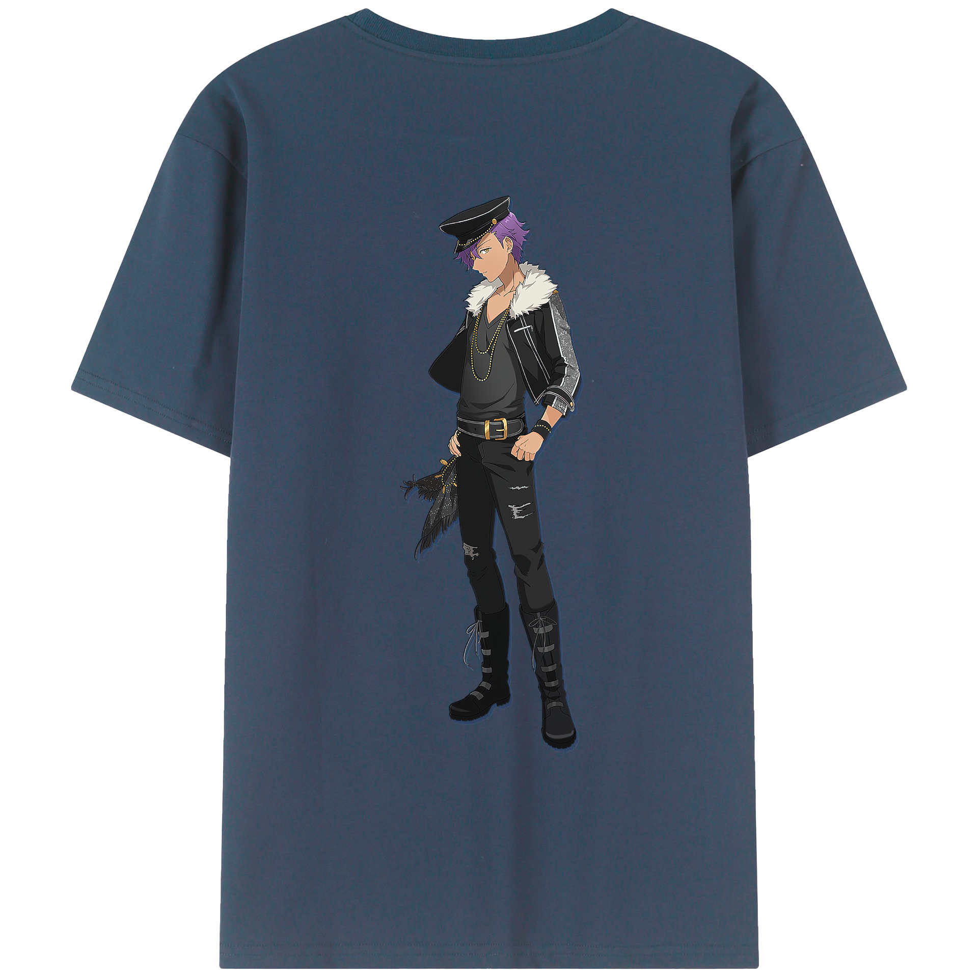 （画像用） あんさんぶるスターズ! Ensemble Stars 綿100％ メンズ半袖Tシャツ（バックプリント） 通気性