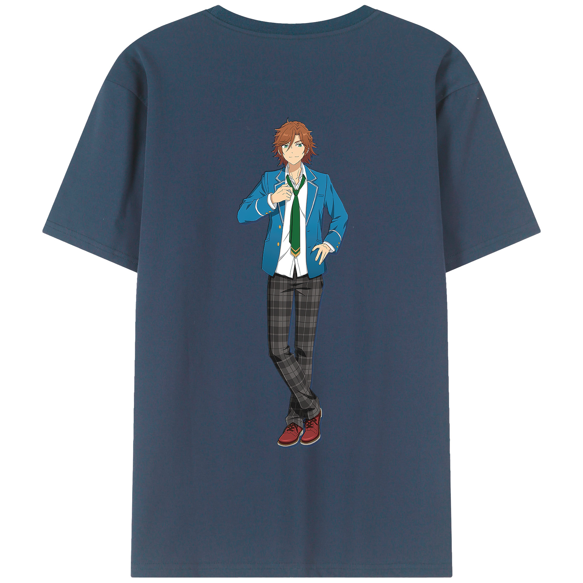 （画像用） あんさんぶるスターズ! Ensemble Stars 綿100％ メンズ半袖Tシャツ（バックプリント） 通気性