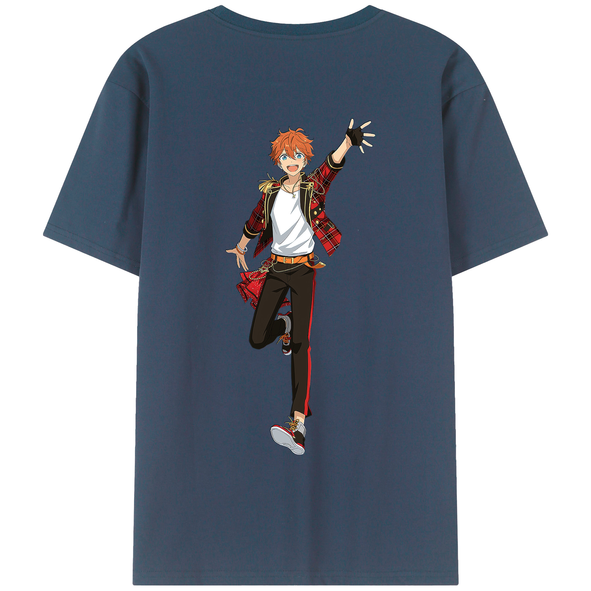 （画像用） あんさんぶるスターズ! Ensemble Stars 綿100％ メンズ半袖Tシャツ（バックプリント） 通気性