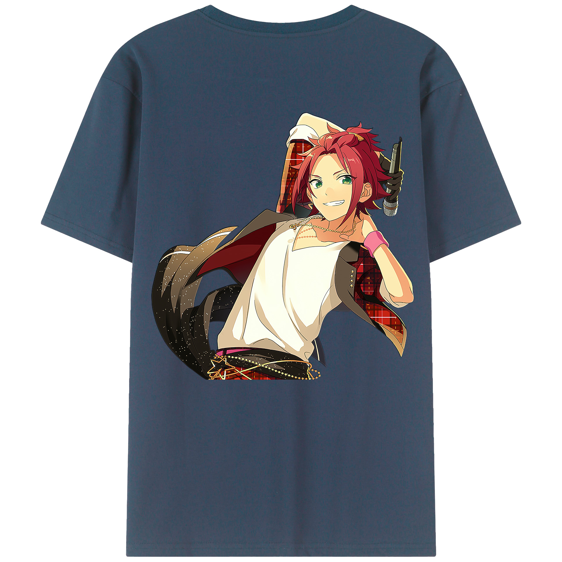 （画像用） あんさんぶるスターズ! Ensemble Stars 綿100％ メンズ半袖Tシャツ（バックプリント） 通気性