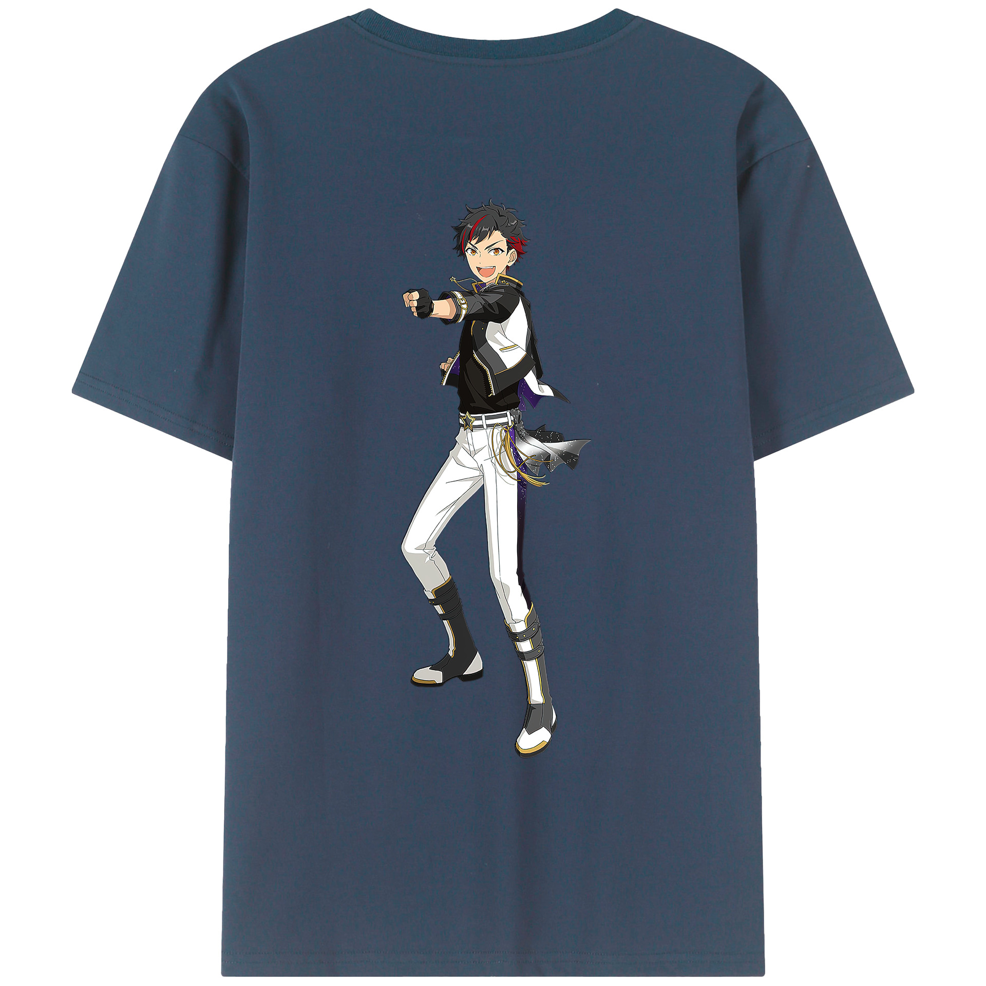 （画像用） あんさんぶるスターズ! Ensemble Stars 綿100％ メンズ半袖Tシャツ（バックプリント） 通気性