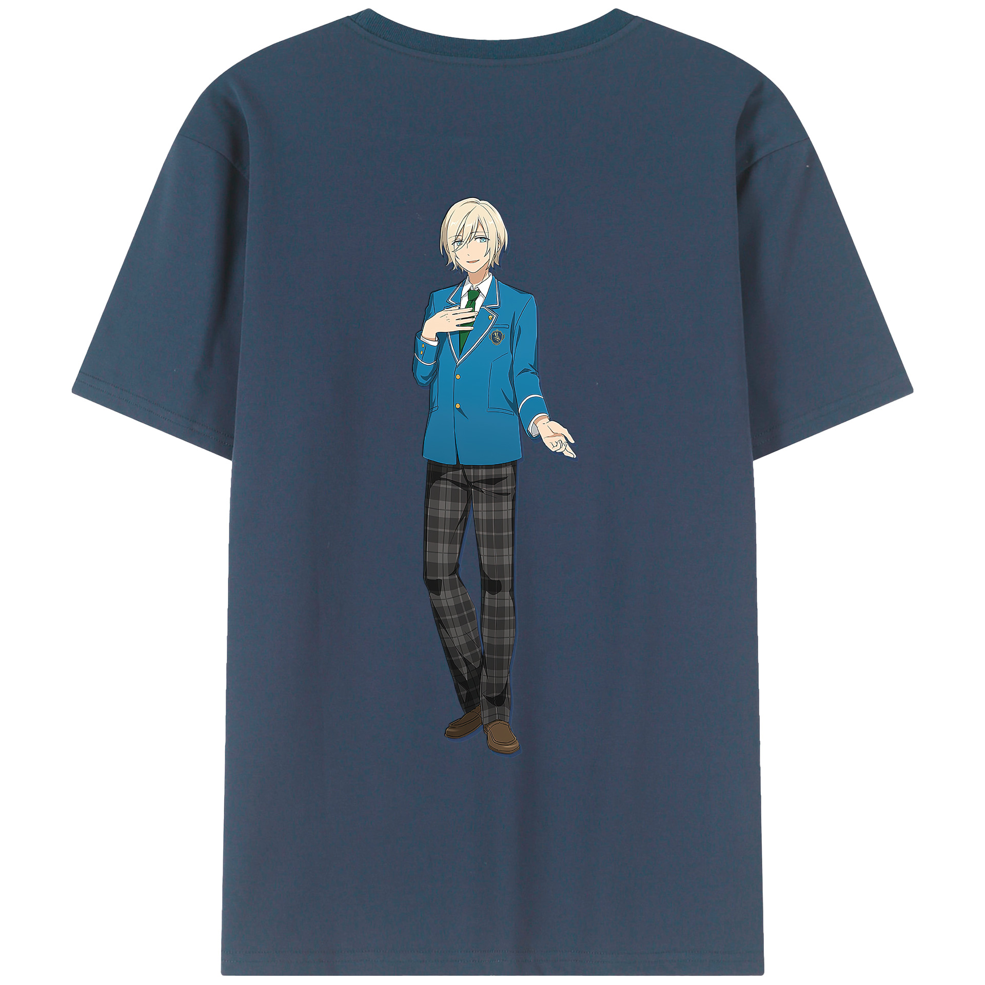 （画像用） あんさんぶるスターズ! Ensemble Stars 綿100％ メンズ半袖Tシャツ（バックプリント） 通気性