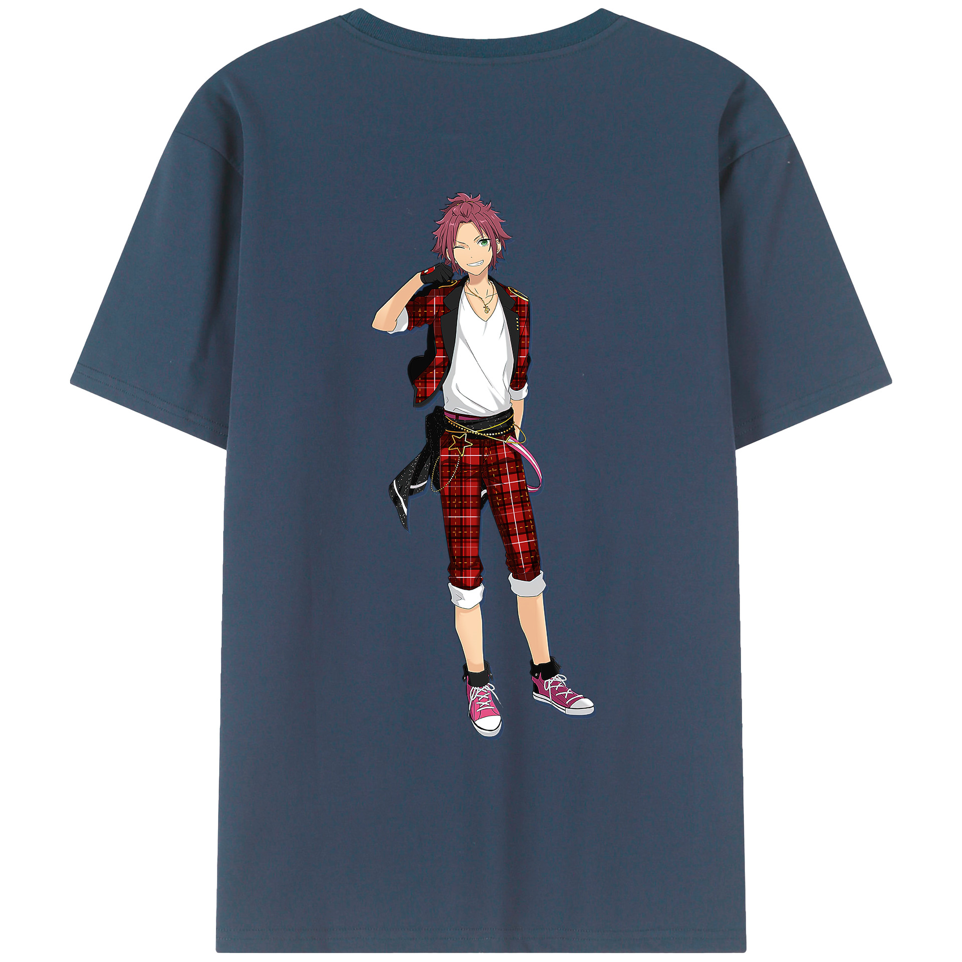 （画像用） あんさんぶるスターズ! Ensemble Stars 綿100％ メンズ半袖Tシャツ（バックプリント） 通気性