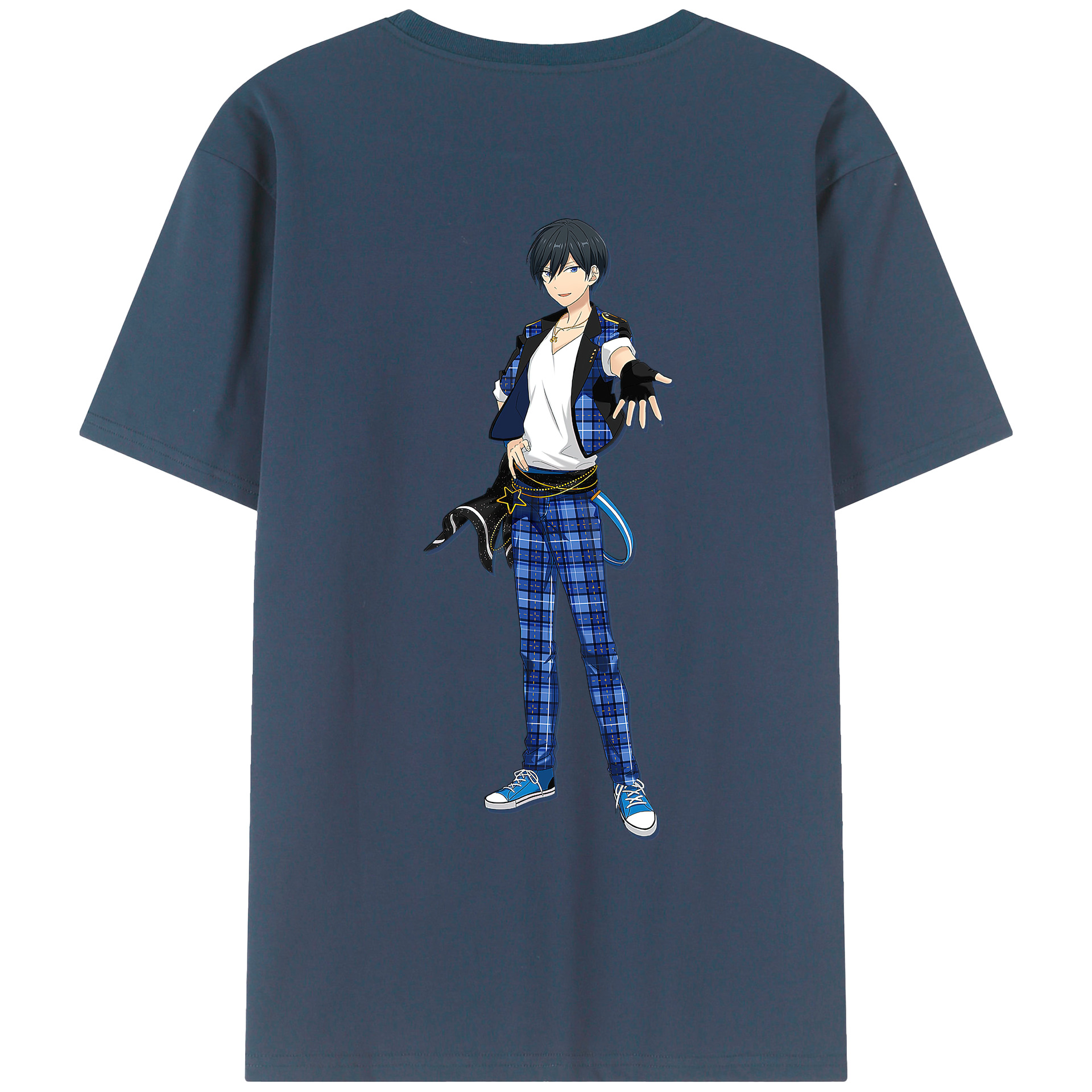 （画像用） あんさんぶるスターズ! Ensemble Stars 綿100％ メンズ半袖Tシャツ（バックプリント） 通気性