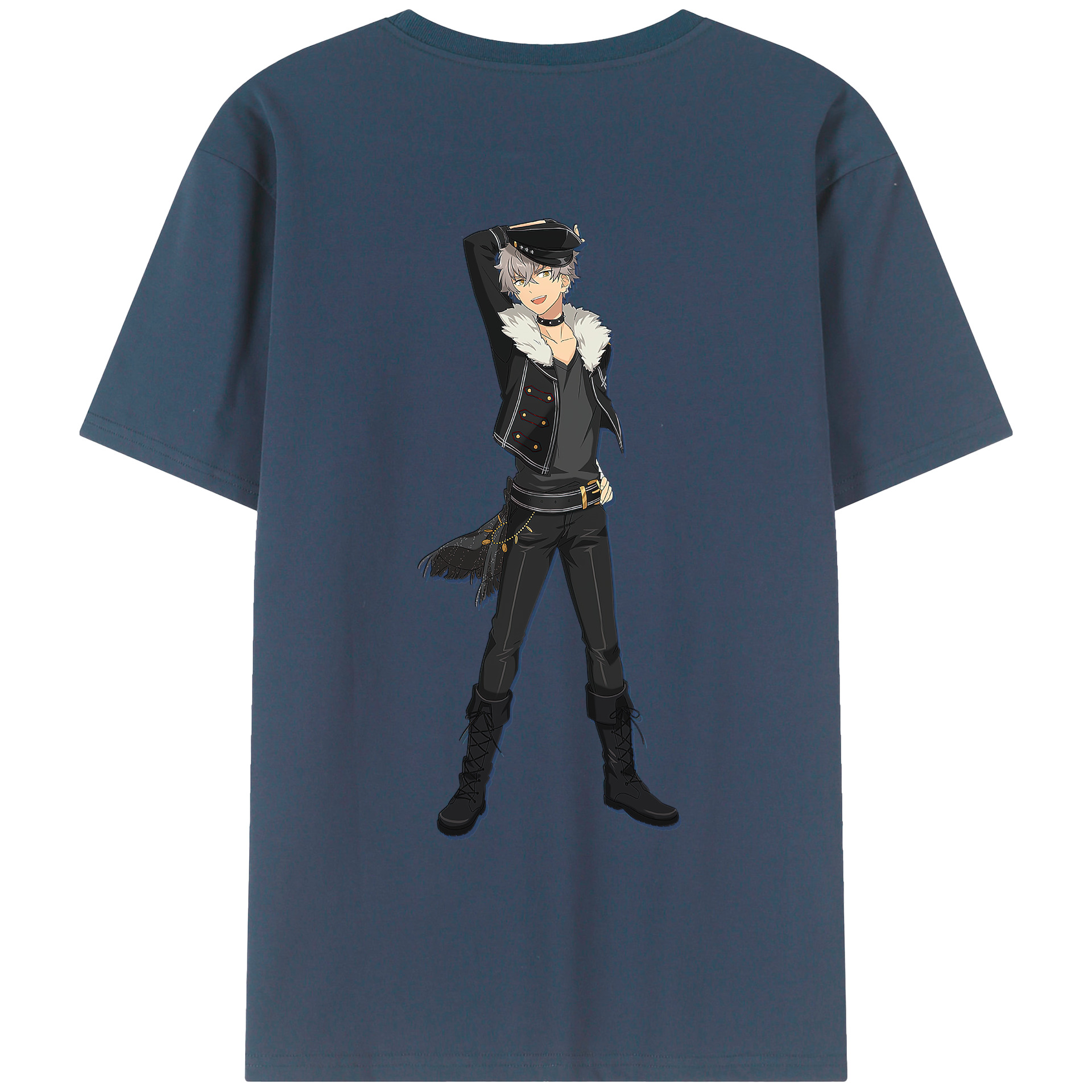 （画像用） あんさんぶるスターズ! Ensemble Stars 綿100％ メンズ半袖Tシャツ（バックプリント） 通気性