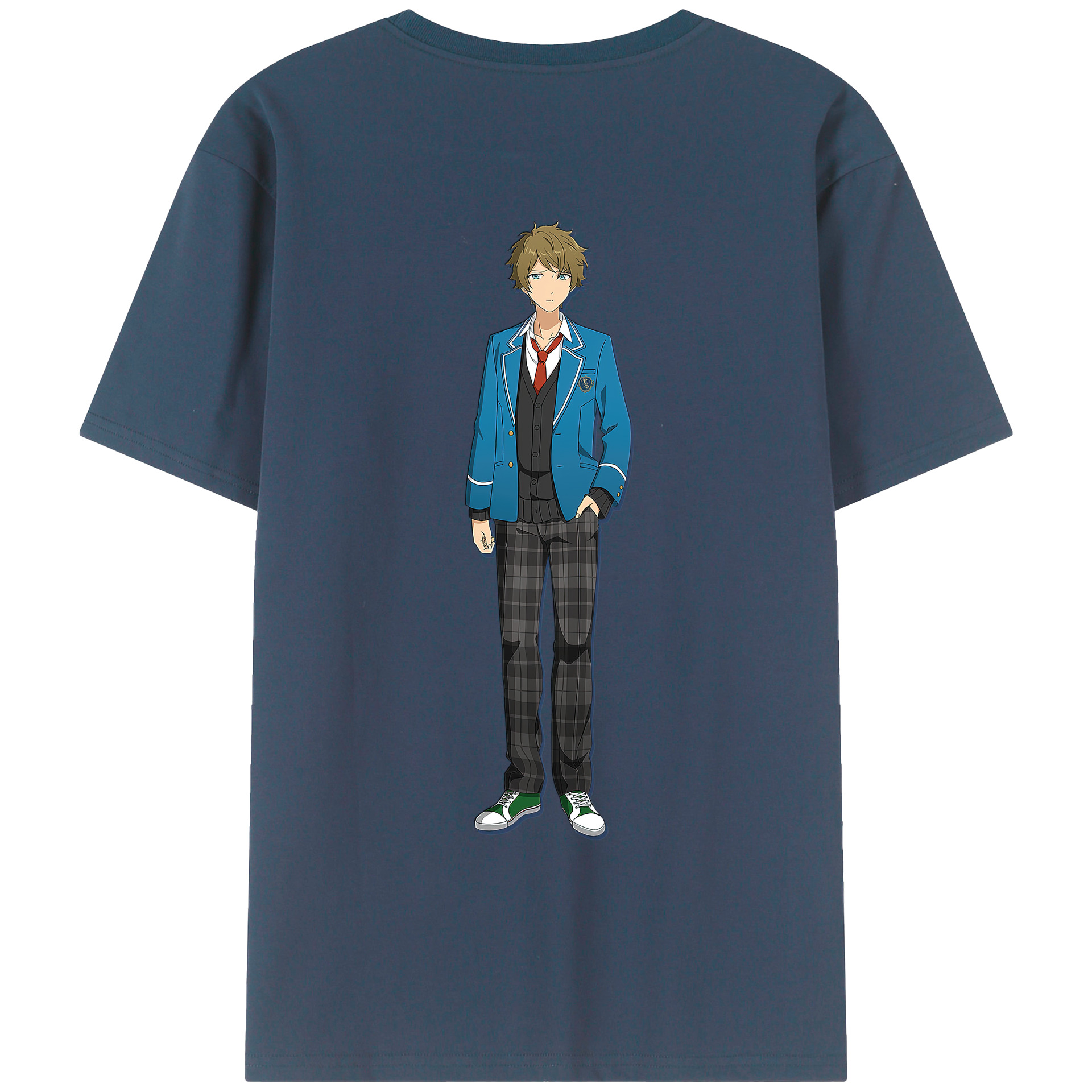 （画像用） あんさんぶるスターズ! Ensemble Stars 綿100％ メンズ半袖Tシャツ（バックプリント） 通気性
