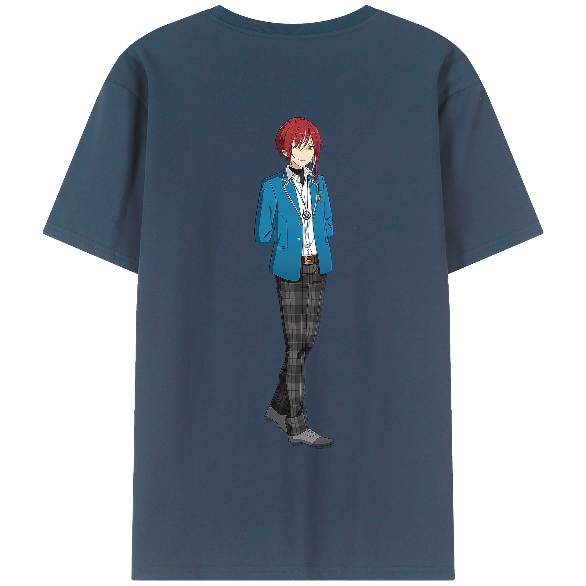 （画像用） あんさんぶるスターズ! Ensemble Stars 綿100％ メンズ半袖Tシャツ（バックプリント） 通気性