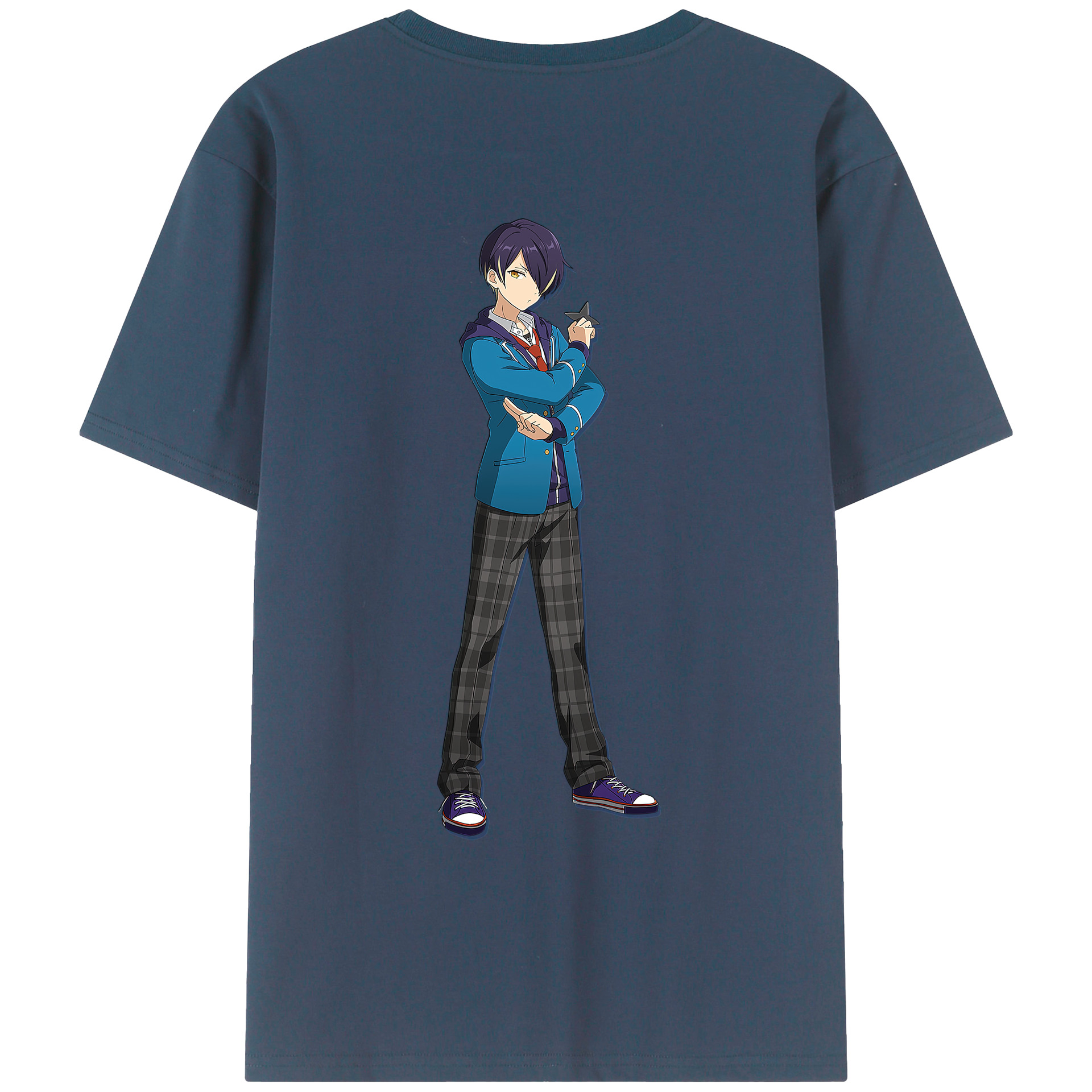 （画像用） あんさんぶるスターズ! Ensemble Stars 綿100％ メンズ半袖Tシャツ（バックプリント） 通気性