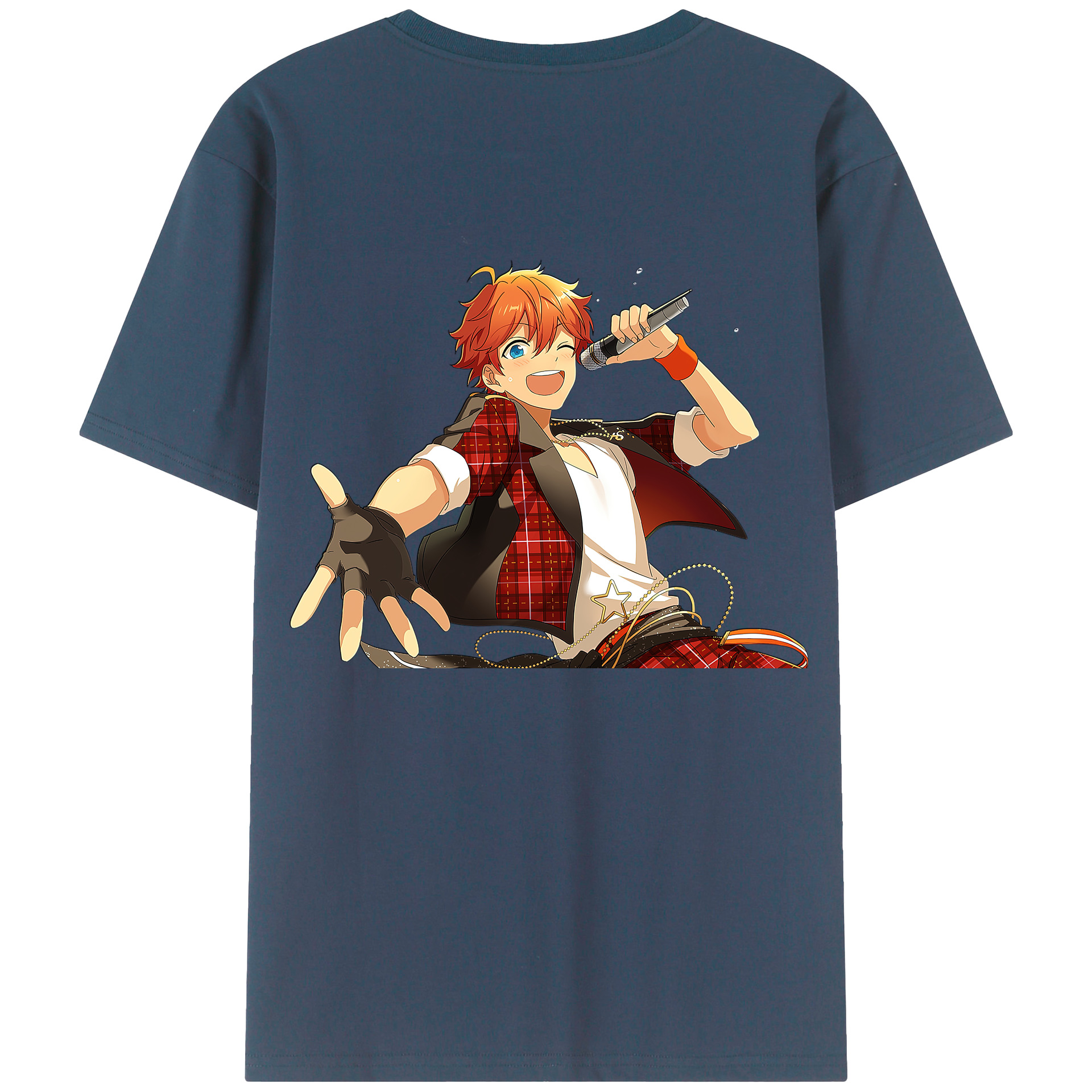 （画像用） あんさんぶるスターズ! Ensemble Stars 綿100％ メンズ半袖Tシャツ（バックプリント） 通気性