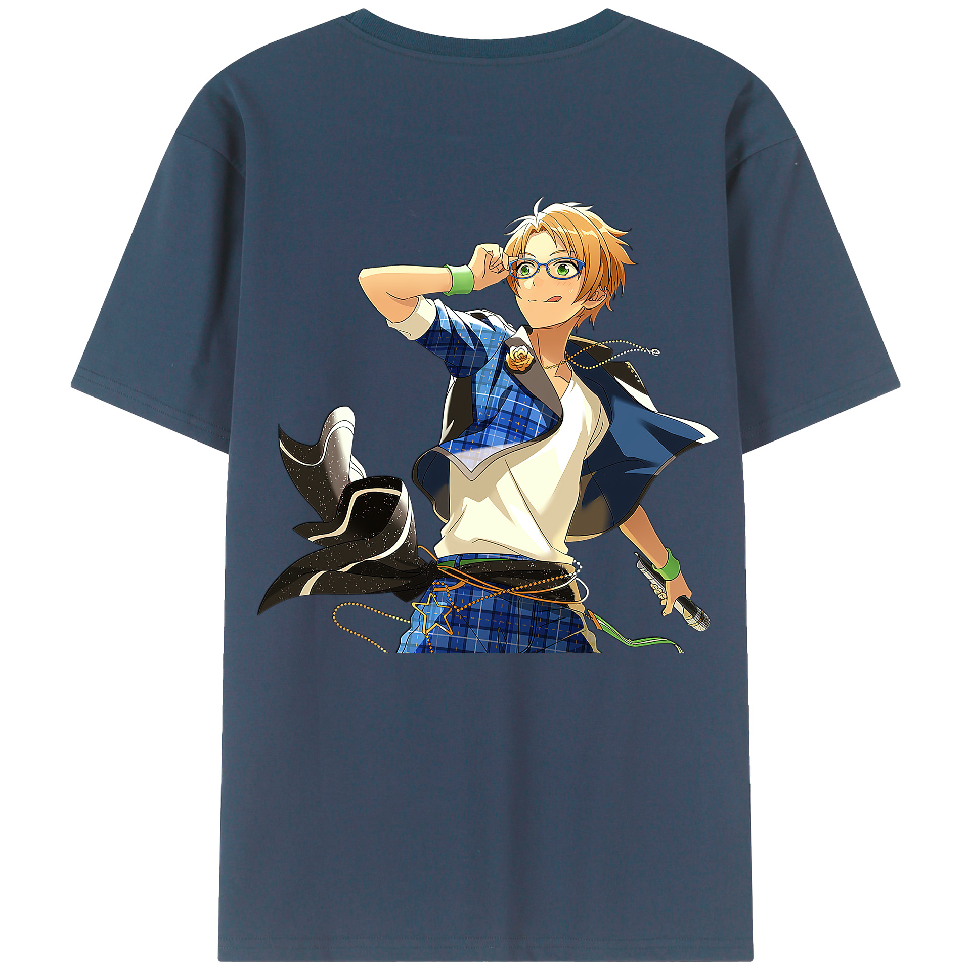 （画像用） あんさんぶるスターズ! Ensemble Stars 綿100％ メンズ半袖Tシャツ（バックプリント） 通気性