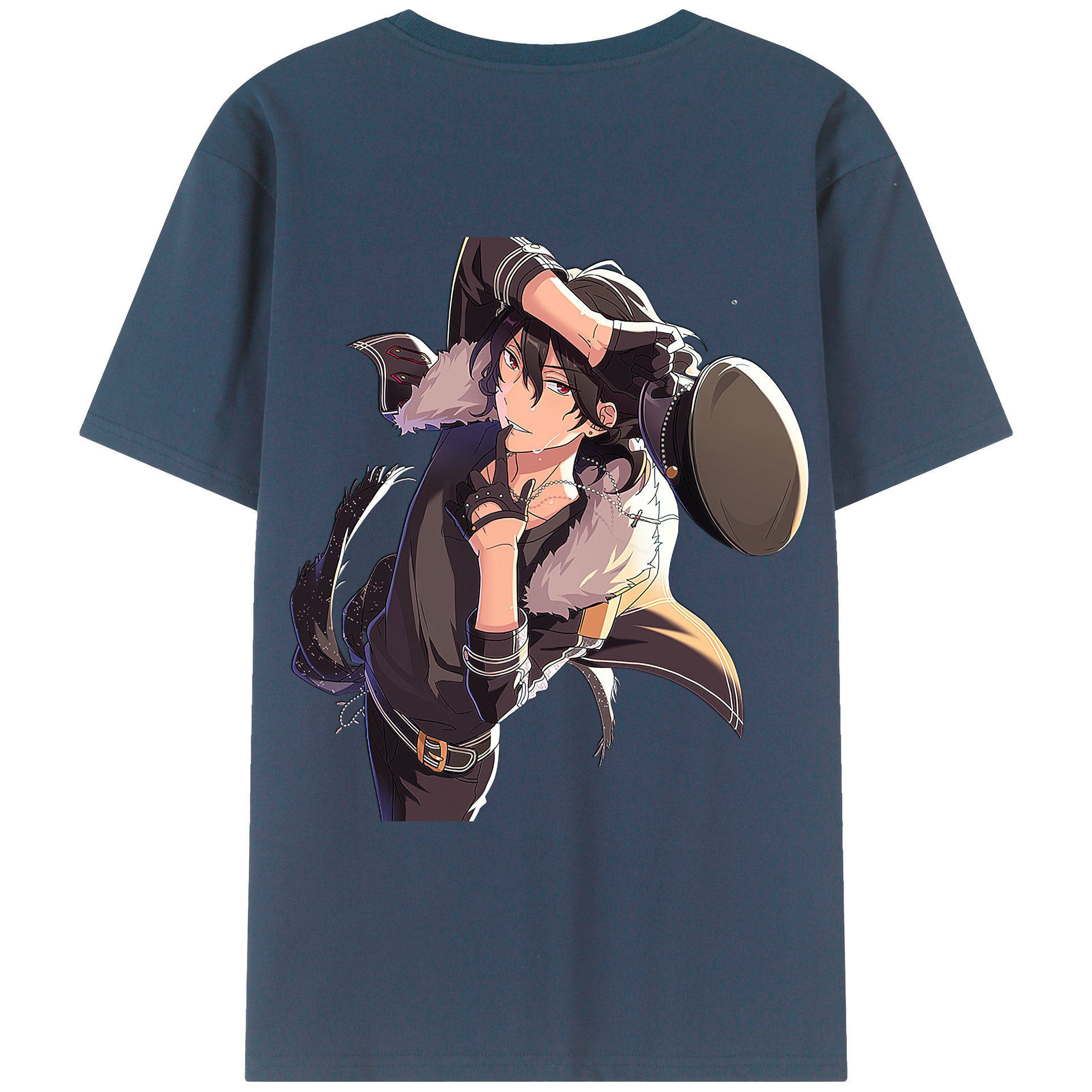 （画像用） あんさんぶるスターズ! Ensemble Stars 綿100％ メンズ半袖Tシャツ（バックプリント） 通気性