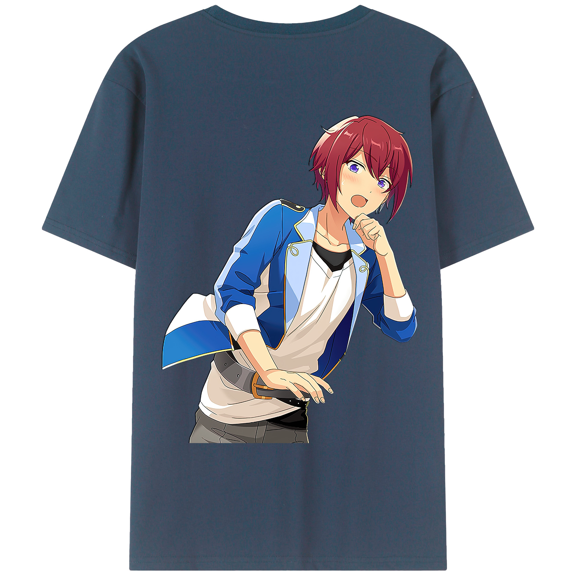 （画像用） あんさんぶるスターズ! Ensemble Stars 綿100％ メンズ半袖Tシャツ（バックプリント） 通気性