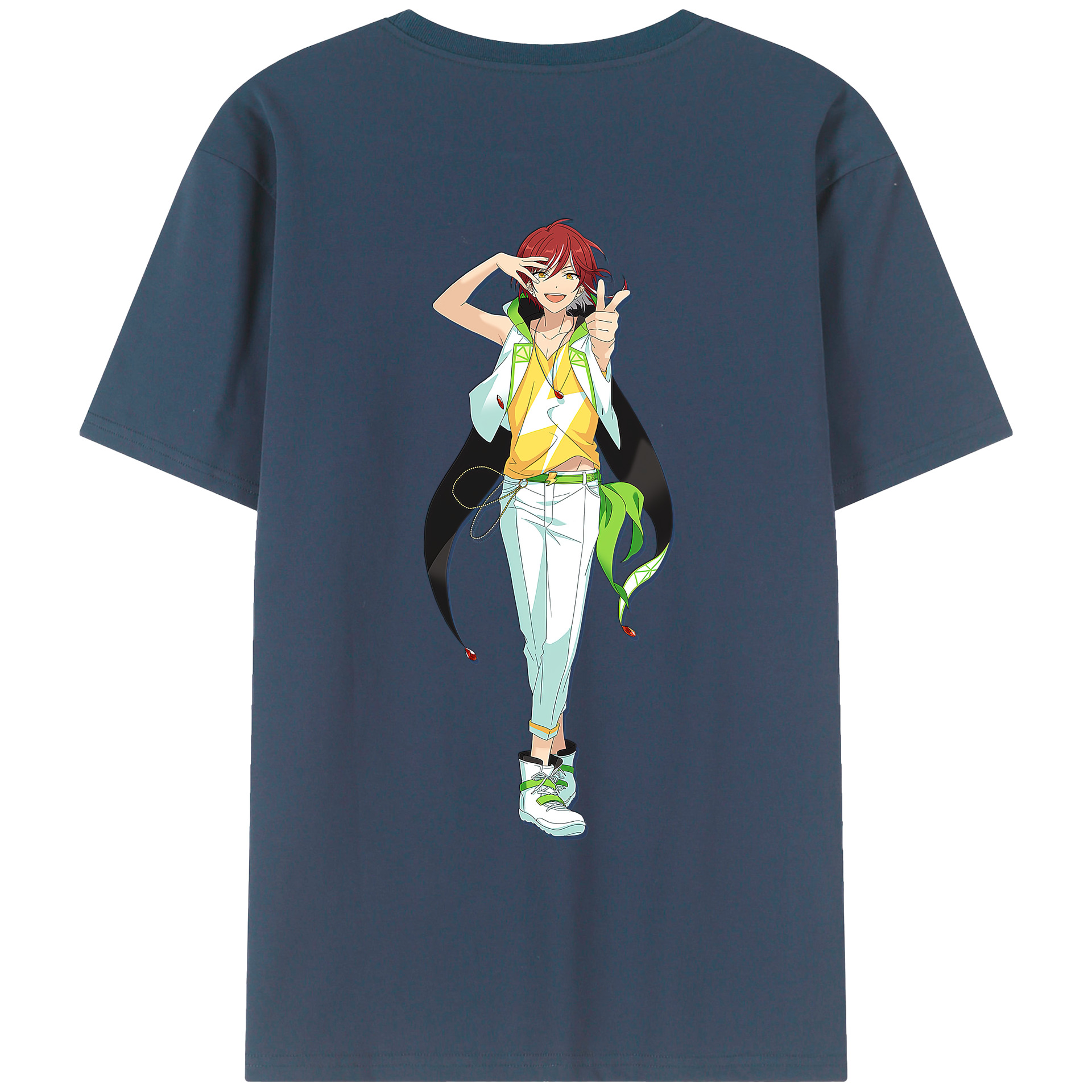 （画像用） あんさんぶるスターズ! Ensemble Stars 綿100％ メンズ半袖Tシャツ（バックプリント） 通気性
