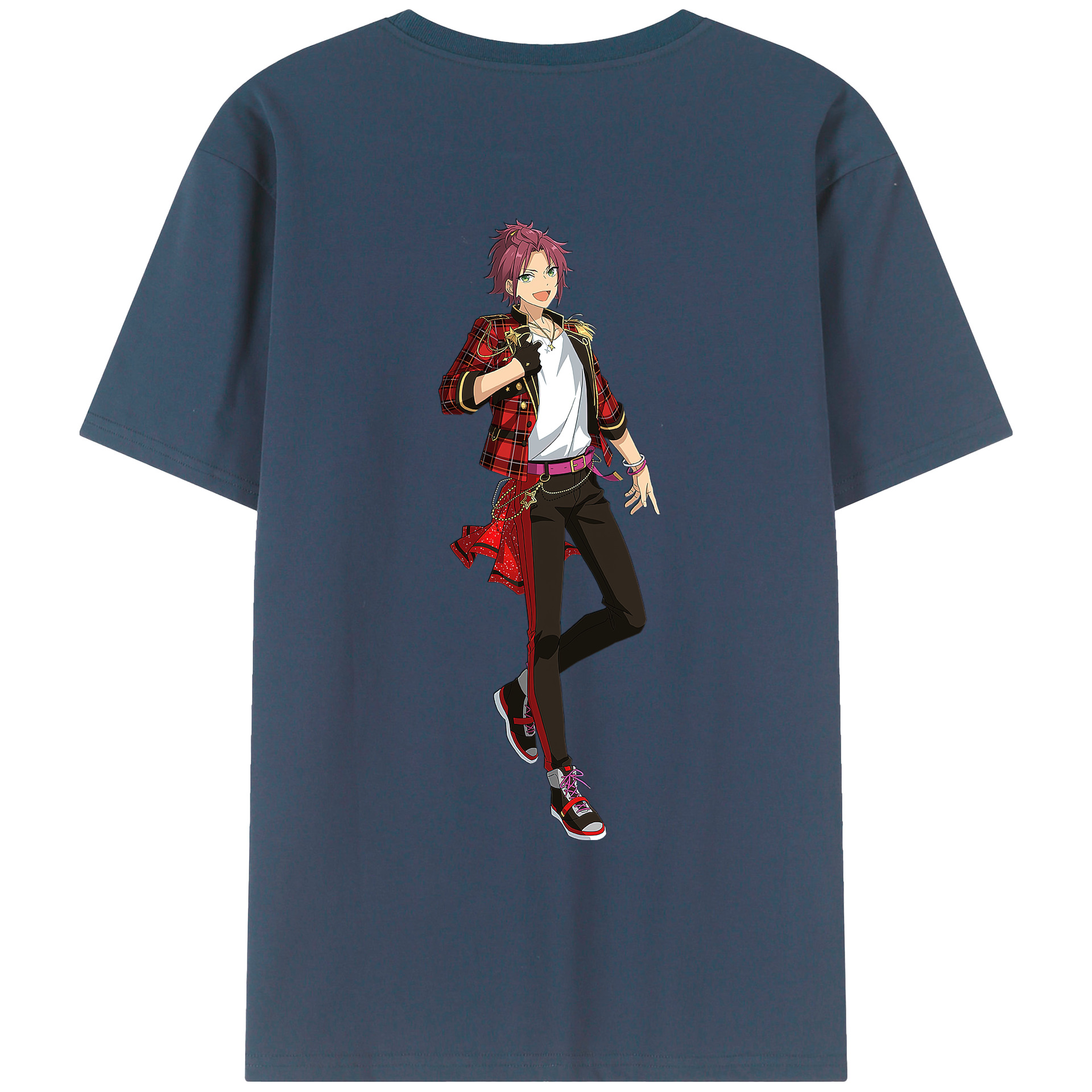 （画像用） あんさんぶるスターズ! Ensemble Stars 綿100％ メンズ半袖Tシャツ（バックプリント） 通気性
