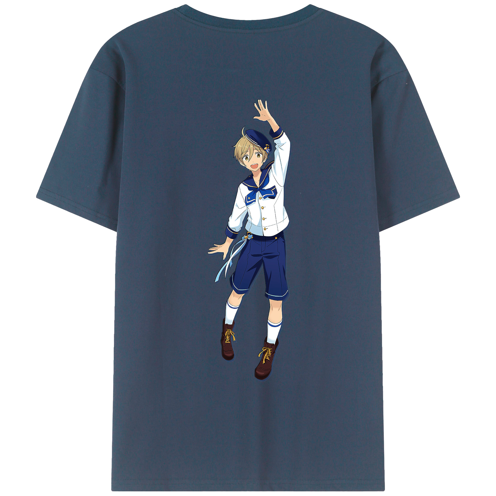 （画像用） あんさんぶるスターズ! Ensemble Stars 綿100％ メンズ半袖Tシャツ（バックプリント） 通気性