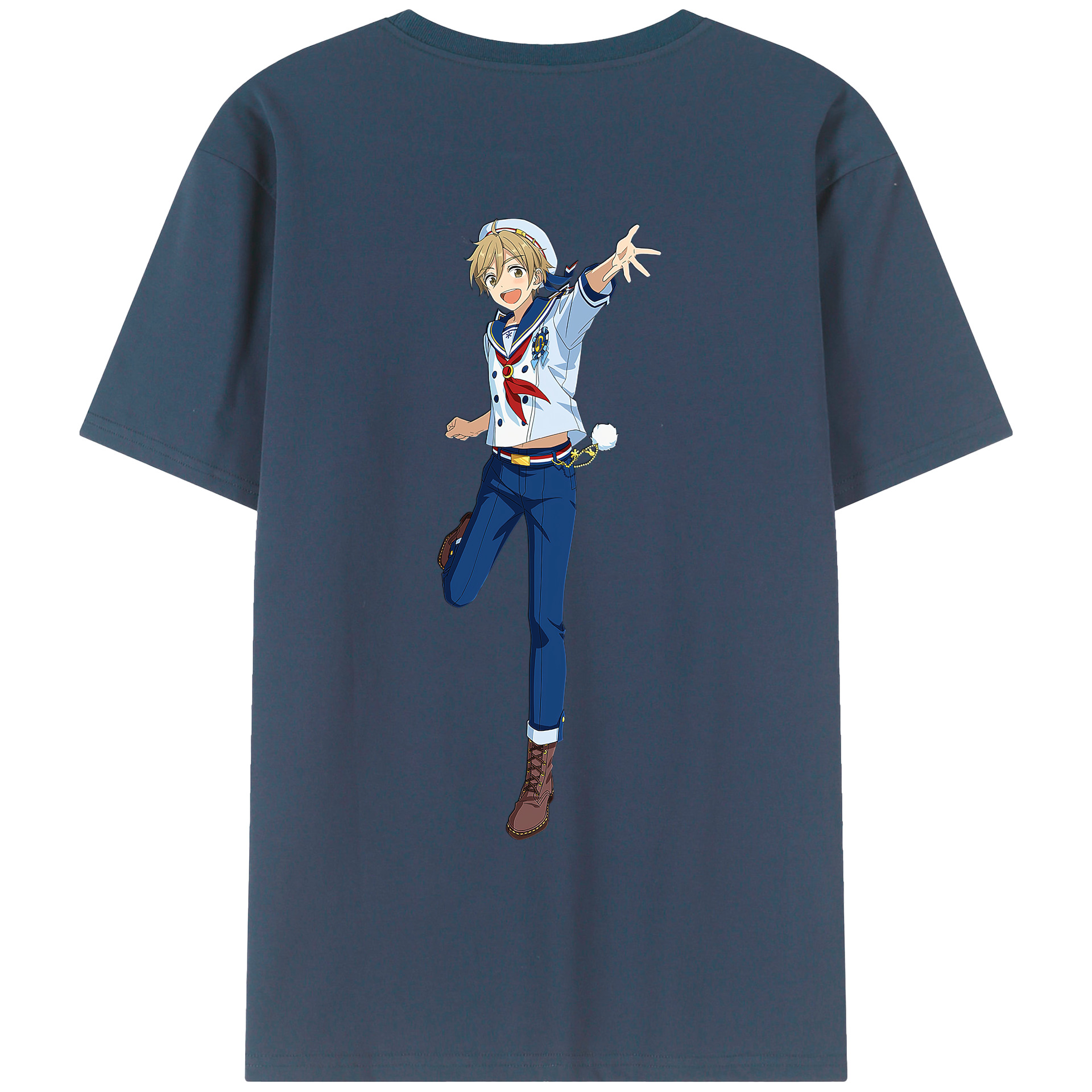 （画像用） あんさんぶるスターズ! Ensemble Stars 綿100％ メンズ半袖Tシャツ（バックプリント） 通気性