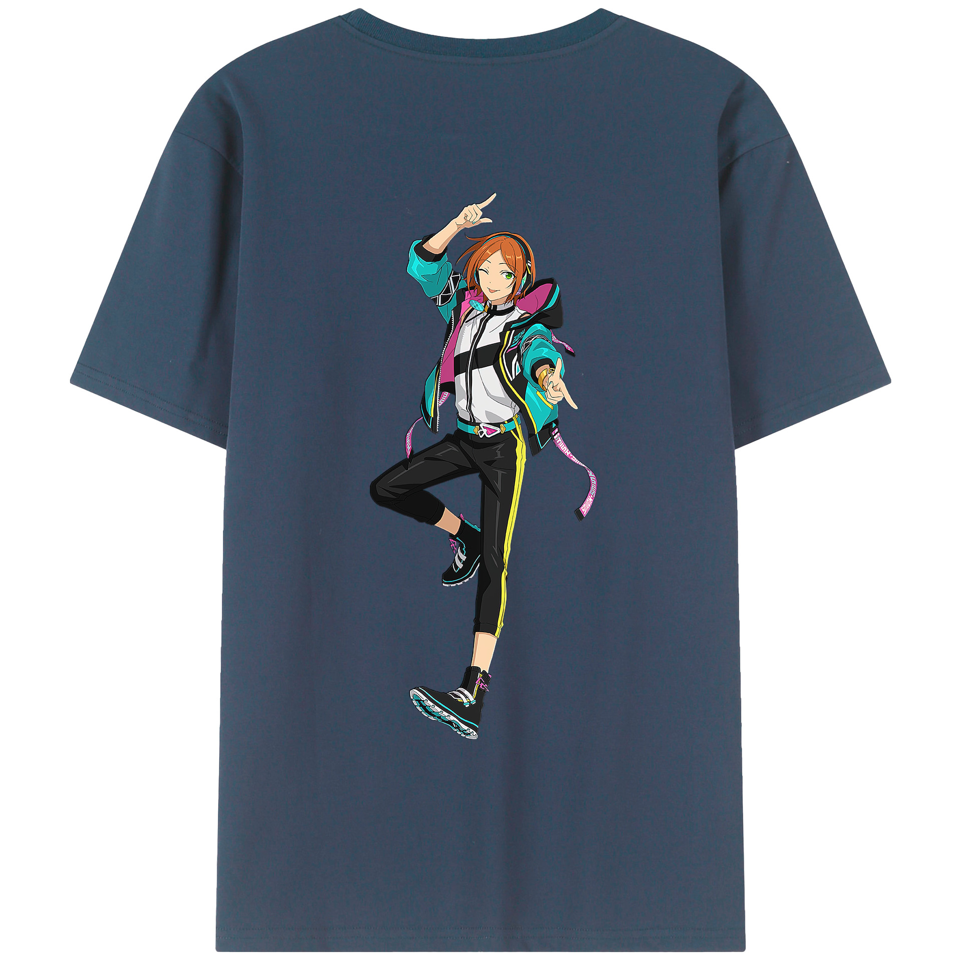 （画像用） あんさんぶるスターズ! Ensemble Stars 綿100％ メンズ半袖Tシャツ（バックプリント） 通気性