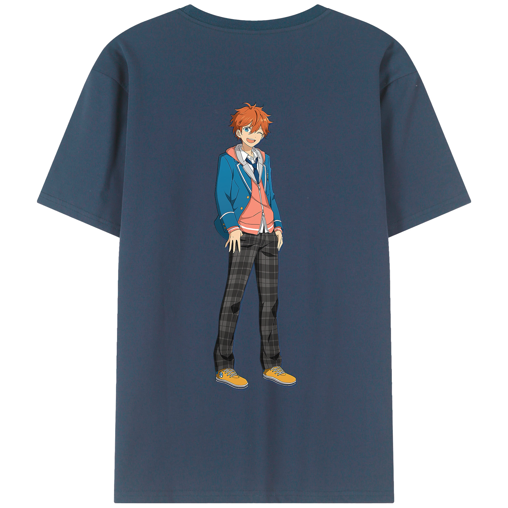 （画像用） あんさんぶるスターズ! Ensemble Stars 綿100％ メンズ半袖Tシャツ（バックプリント） 通気性