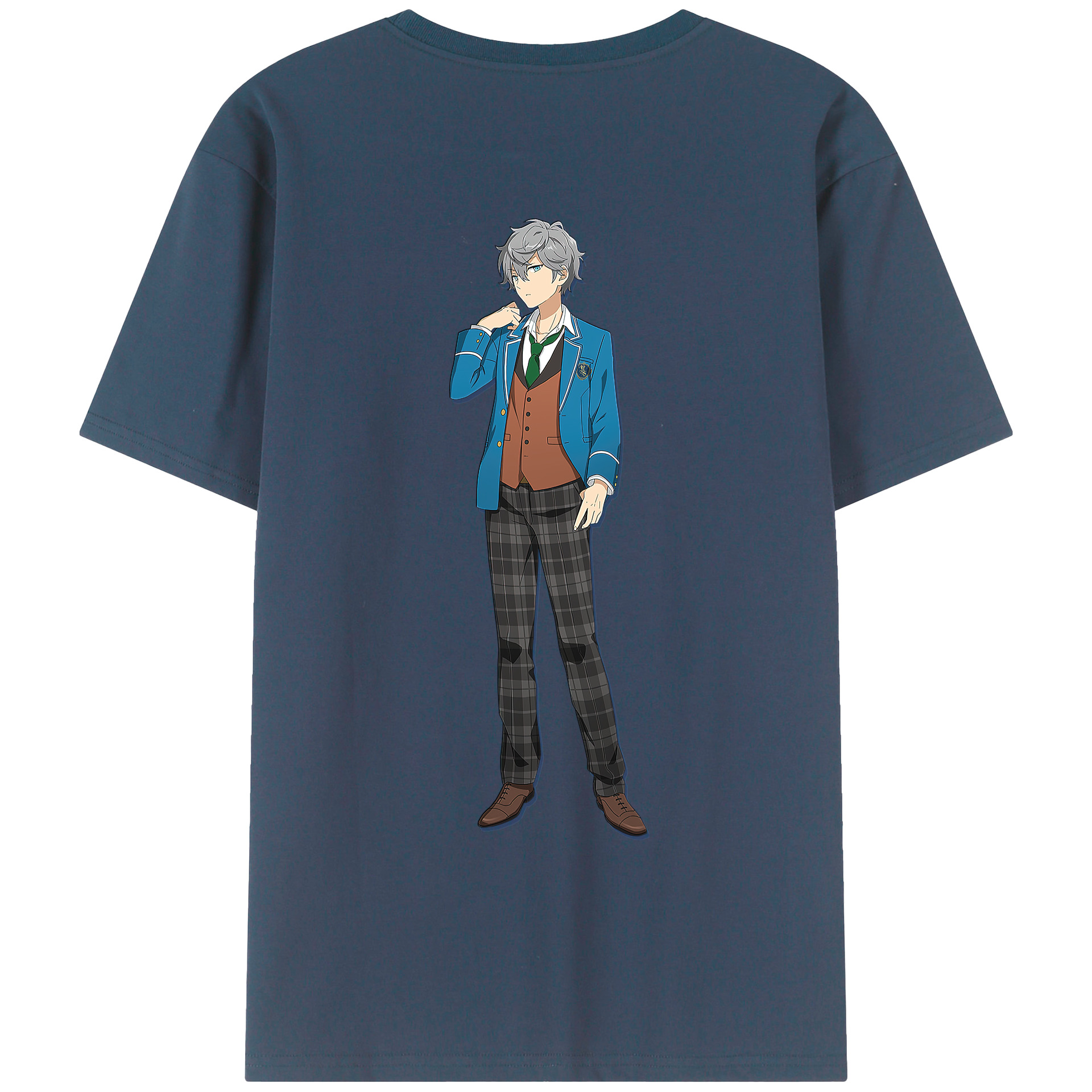 （画像用） あんさんぶるスターズ! Ensemble Stars 綿100％ メンズ半袖Tシャツ（バックプリント） 通気性