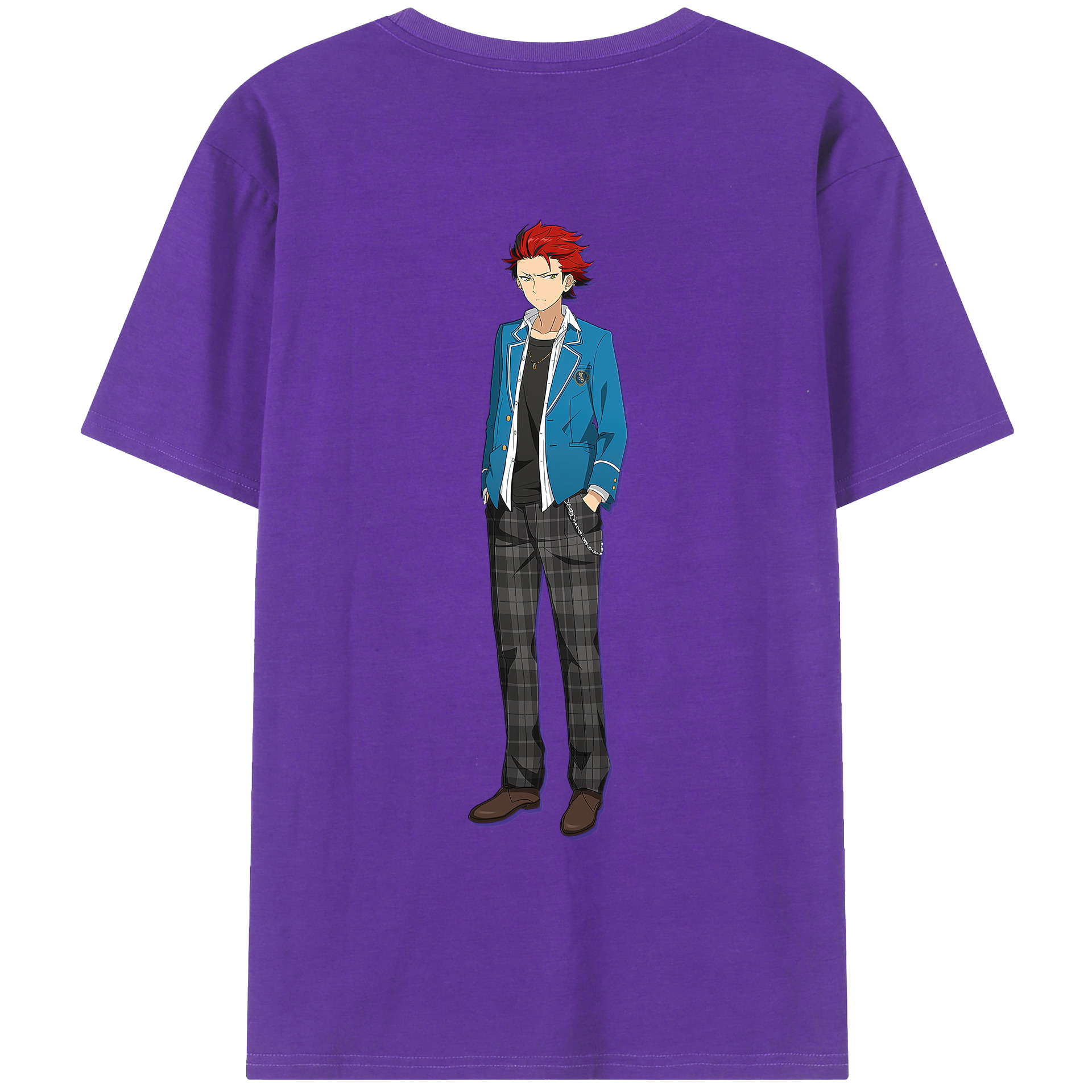 （画像用） あんさんぶるスターズ! Ensemble Stars 綿100％ メンズ半袖Tシャツ（バックプリント） 通気性