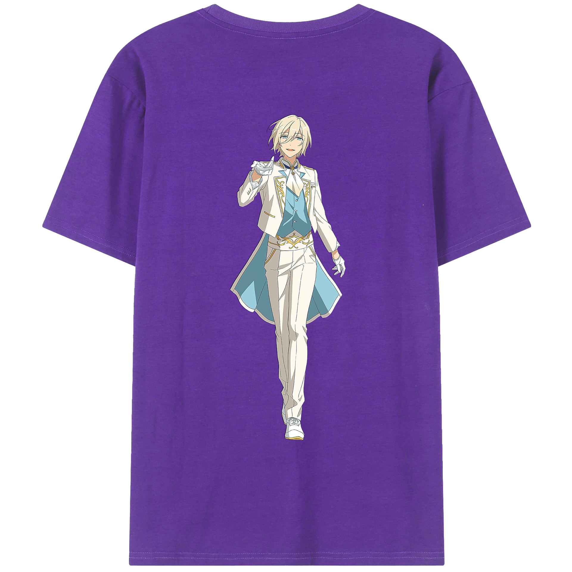 （画像用） あんさんぶるスターズ! Ensemble Stars 綿100％ メンズ半袖Tシャツ（バックプリント） 通気性