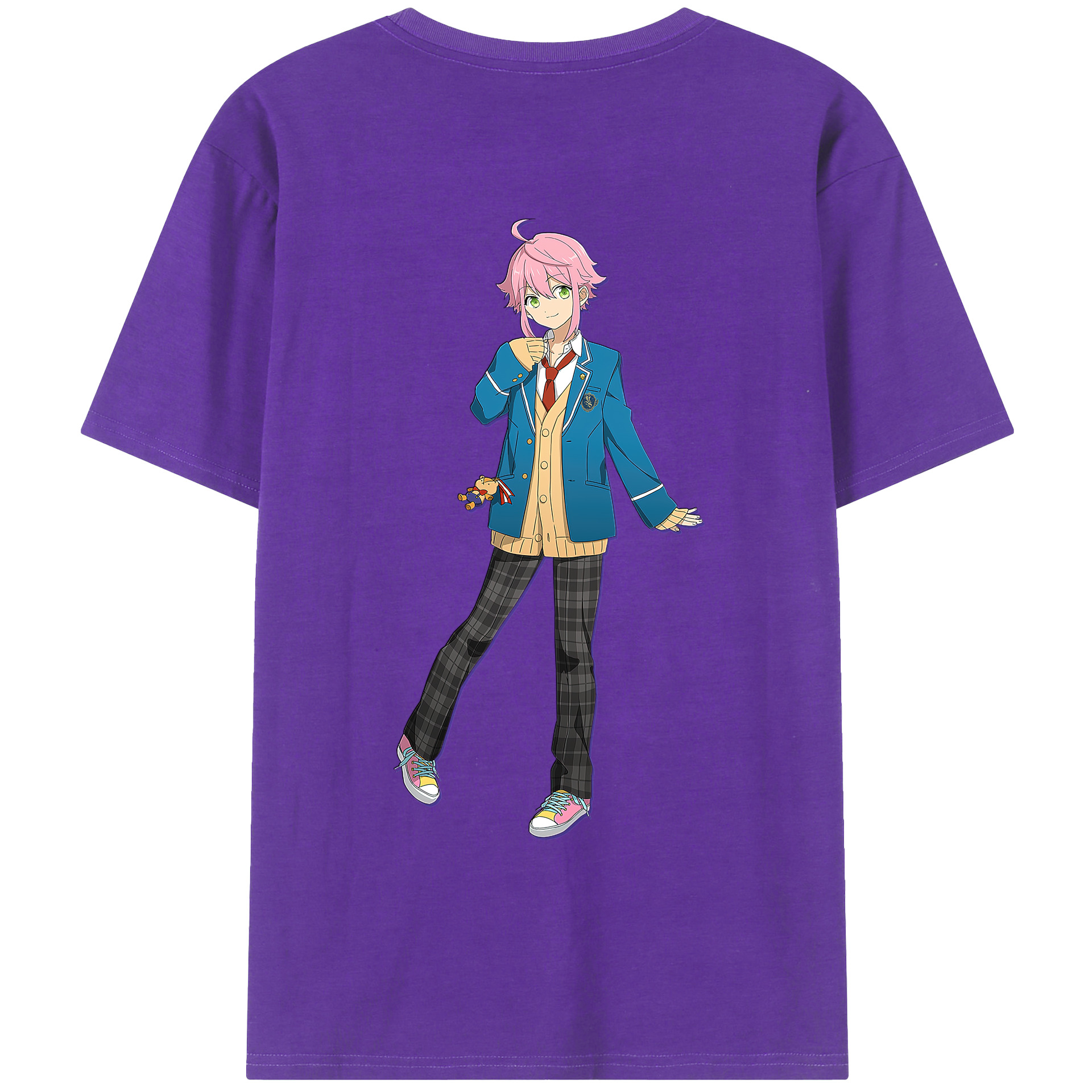 （画像用） あんさんぶるスターズ! Ensemble Stars 綿100％ メンズ半袖Tシャツ（バックプリント） 通気性