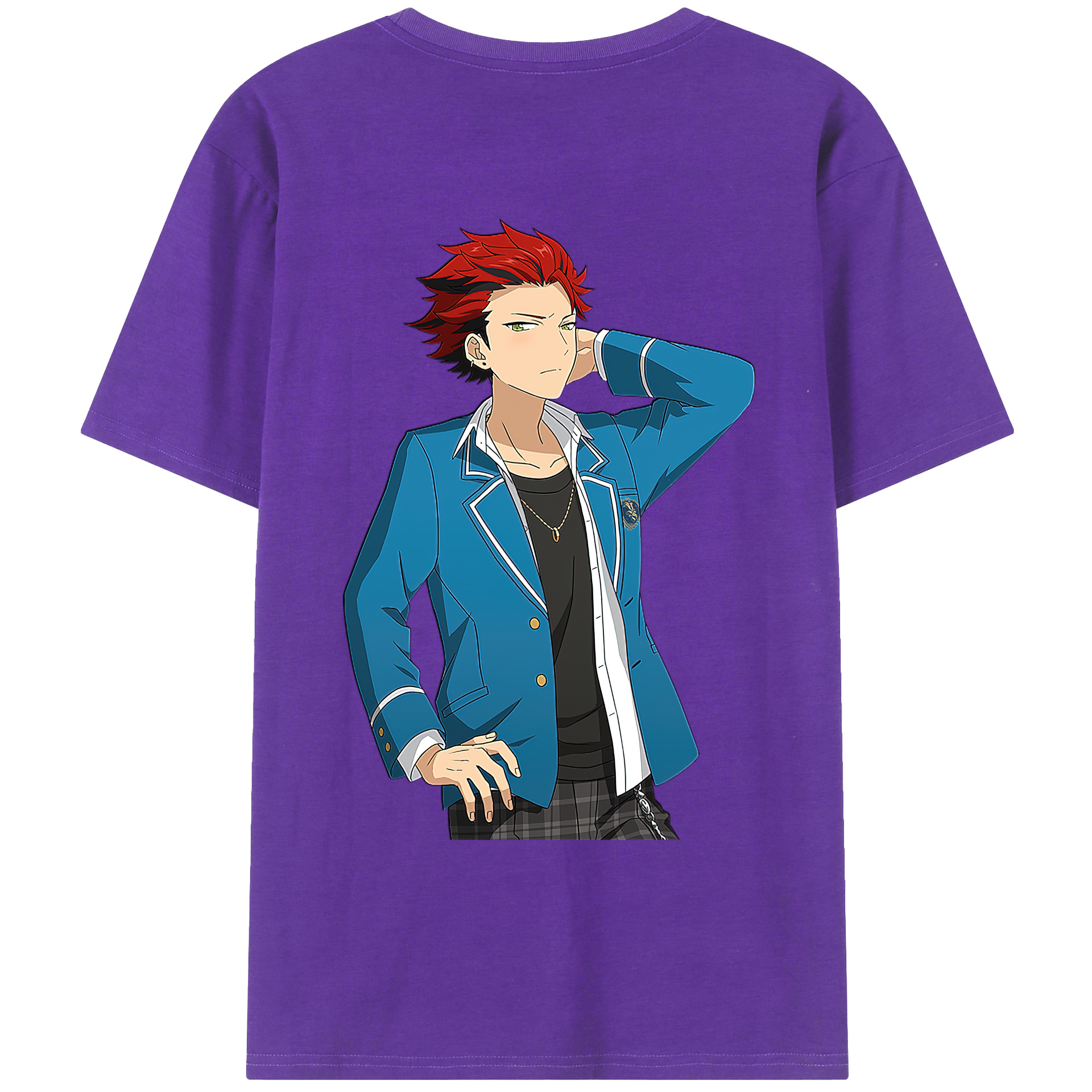 （画像用） あんさんぶるスターズ! Ensemble Stars 綿100％ メンズ半袖Tシャツ（バックプリント） 通気性
