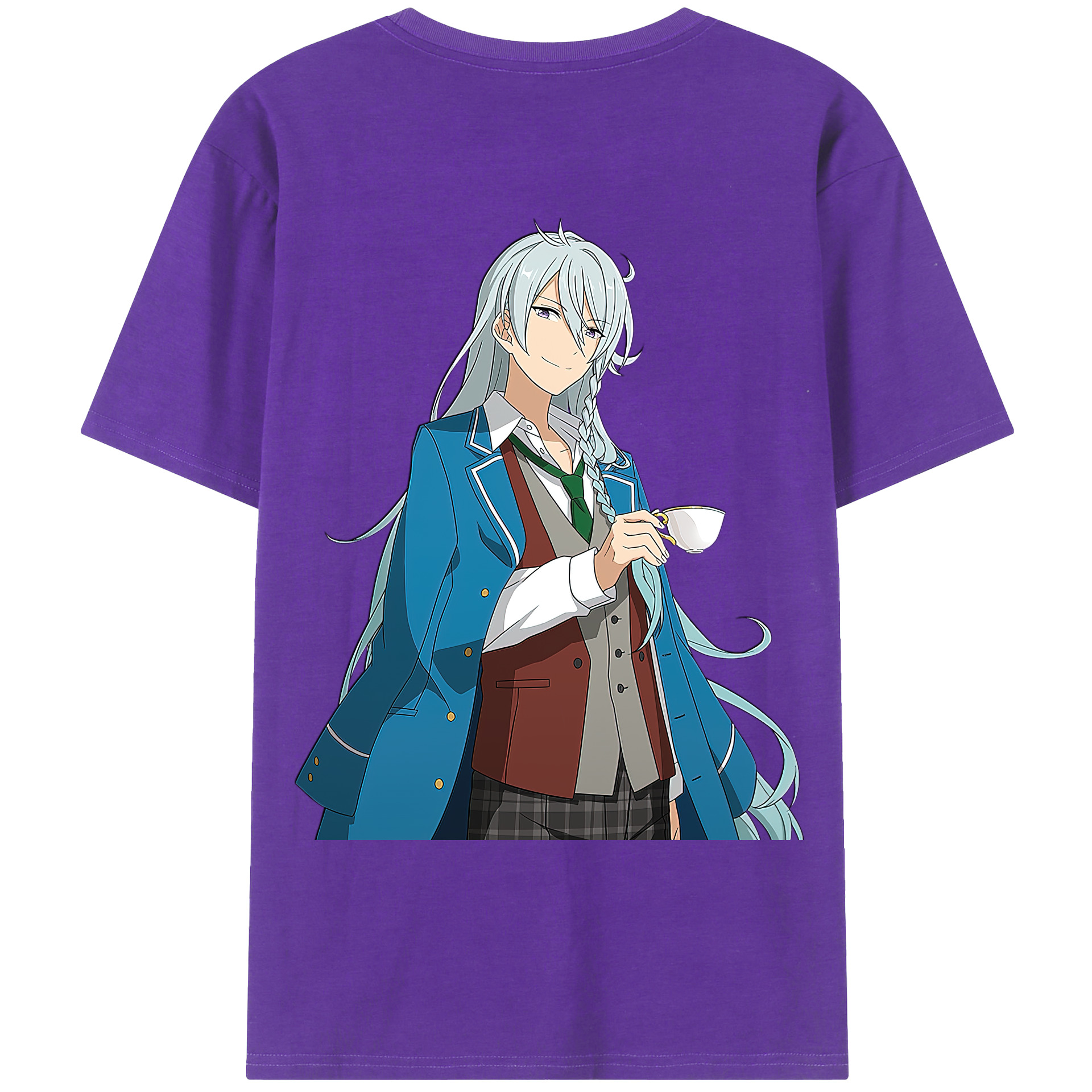 （画像用） あんさんぶるスターズ! Ensemble Stars 綿100％ メンズ半袖Tシャツ（バックプリント） 通気性