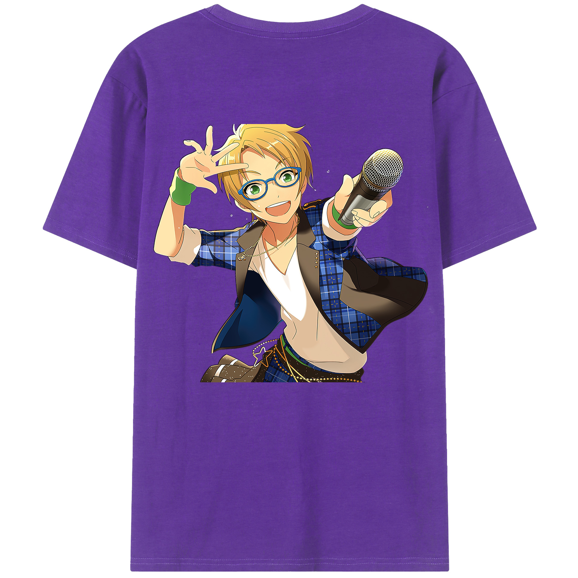 （画像用） あんさんぶるスターズ! Ensemble Stars 綿100％ メンズ半袖Tシャツ（バックプリント） 通気性