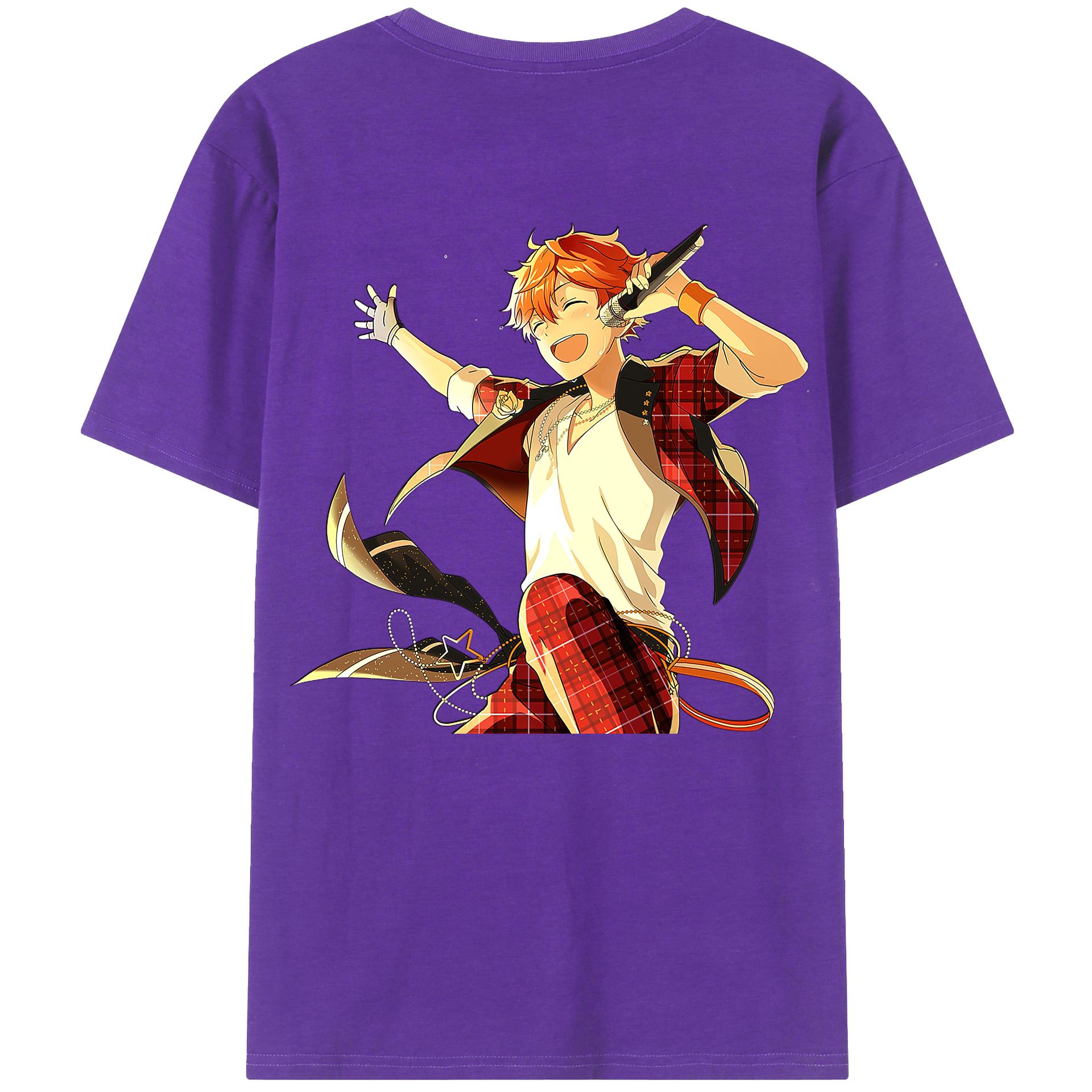 （画像用） あんさんぶるスターズ! Ensemble Stars 綿100％ メンズ半袖Tシャツ（バックプリント） 通気性