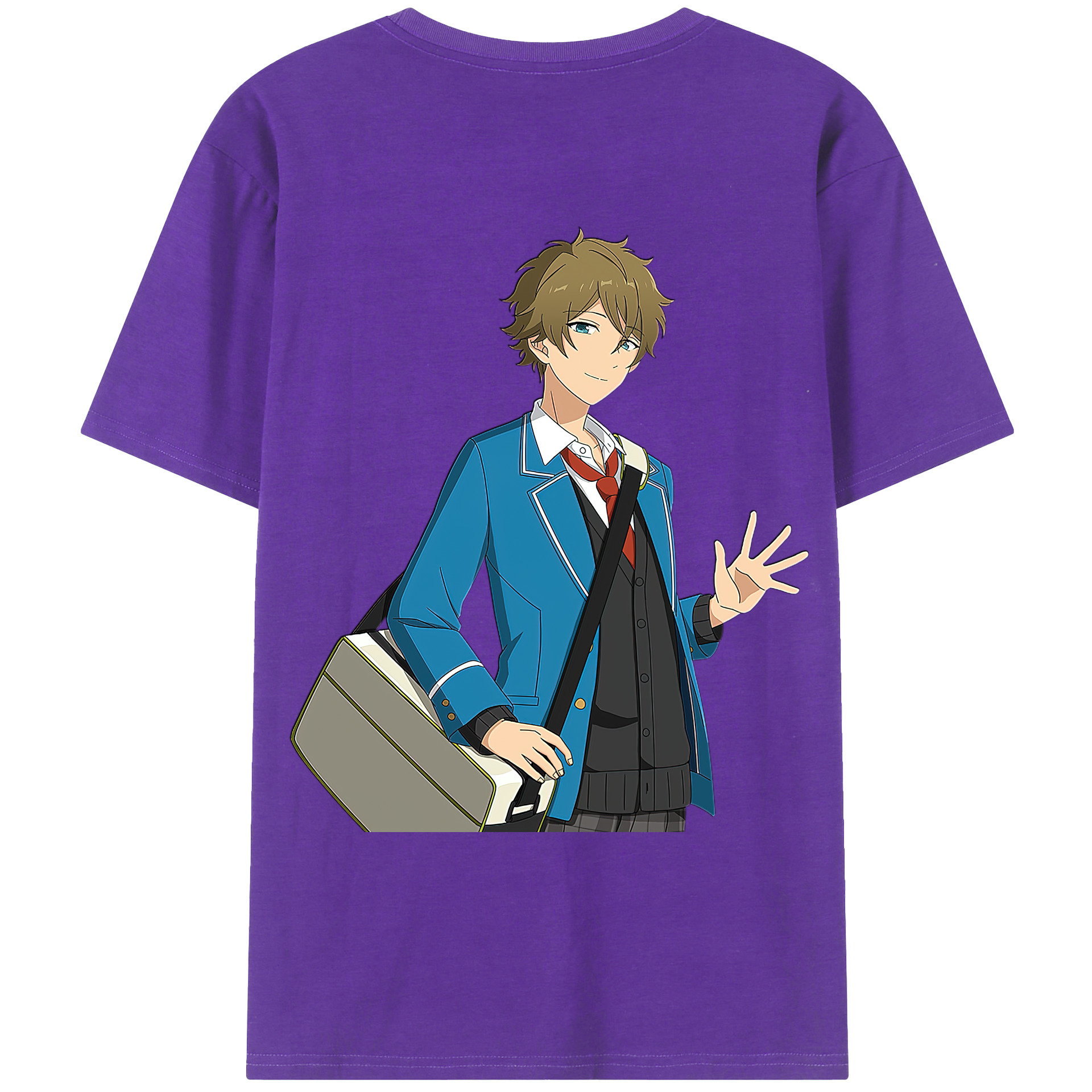 （画像用） あんさんぶるスターズ! Ensemble Stars 綿100％ メンズ半袖Tシャツ（バックプリント） 通気性