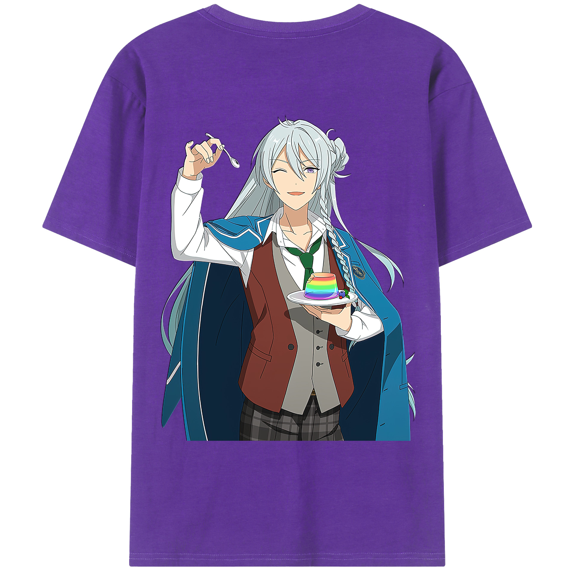 （画像用） あんさんぶるスターズ! Ensemble Stars 綿100％ メンズ半袖Tシャツ（バックプリント） 通気性
