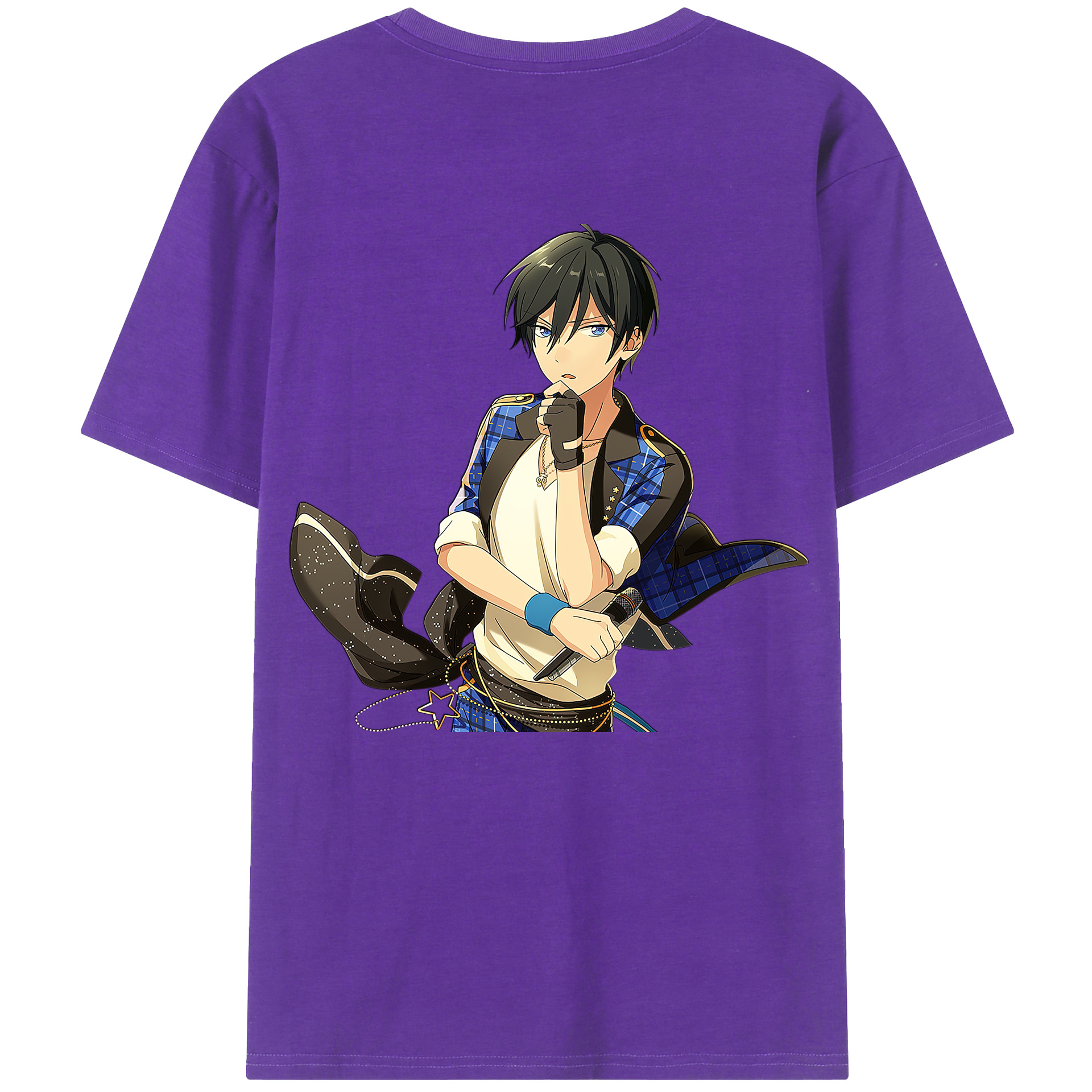 （画像用） あんさんぶるスターズ! Ensemble Stars 綿100％ メンズ半袖Tシャツ（バックプリント） 通気性