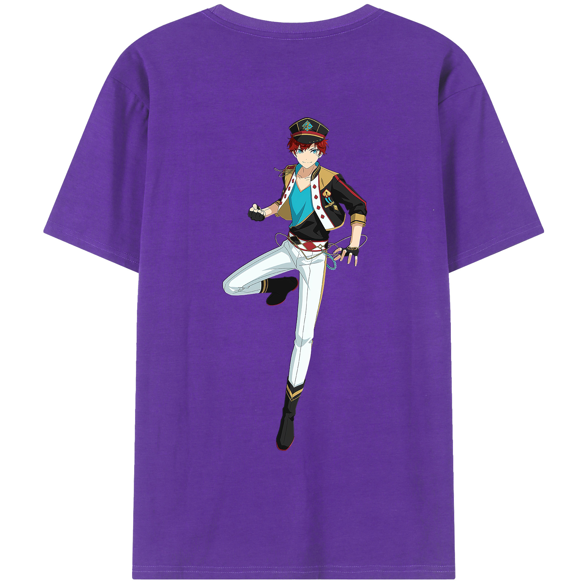 （画像用） あんさんぶるスターズ! Ensemble Stars 綿100％ メンズ半袖Tシャツ（バックプリント） 通気性