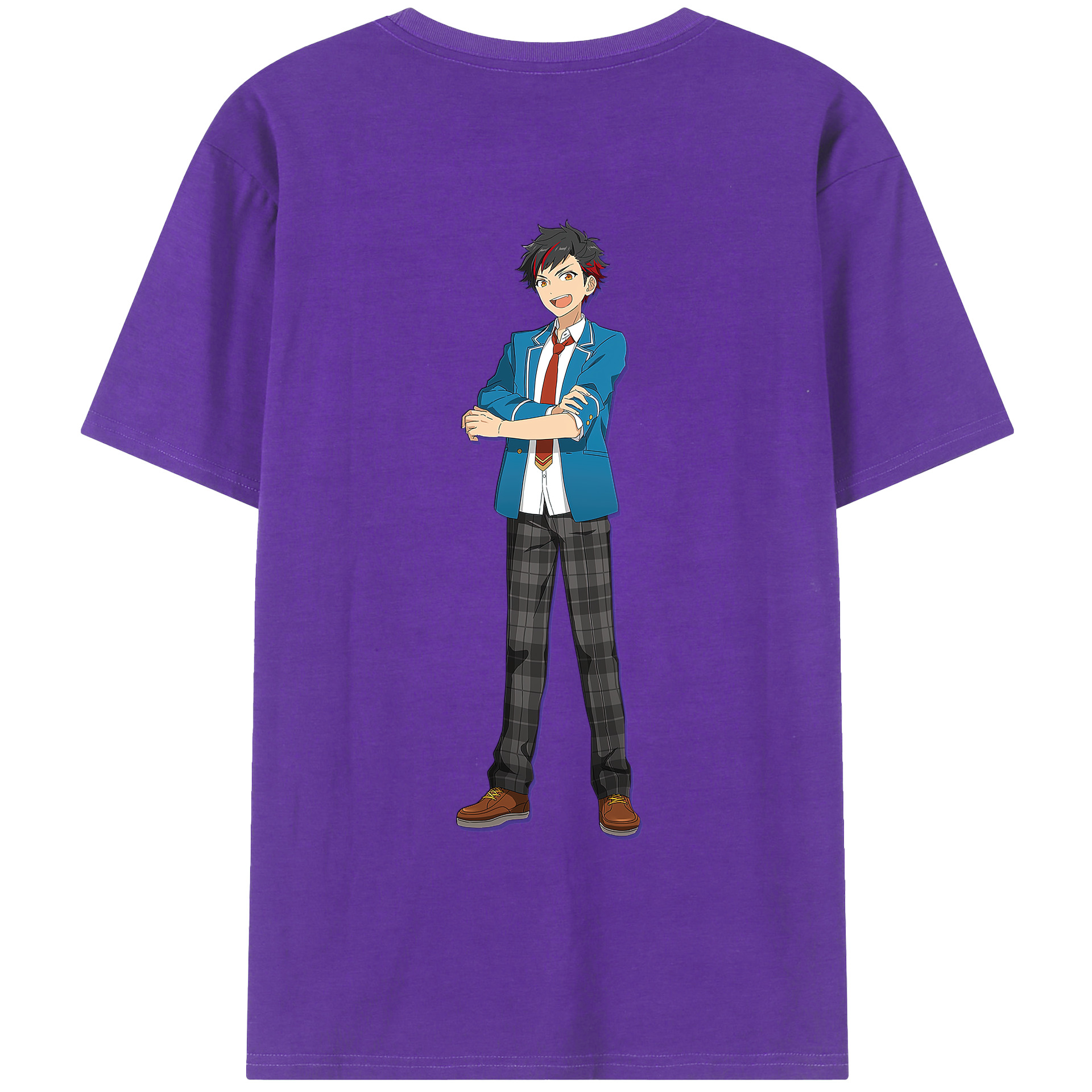 （画像用） あんさんぶるスターズ! Ensemble Stars 綿100％ メンズ半袖Tシャツ（バックプリント） 通気性