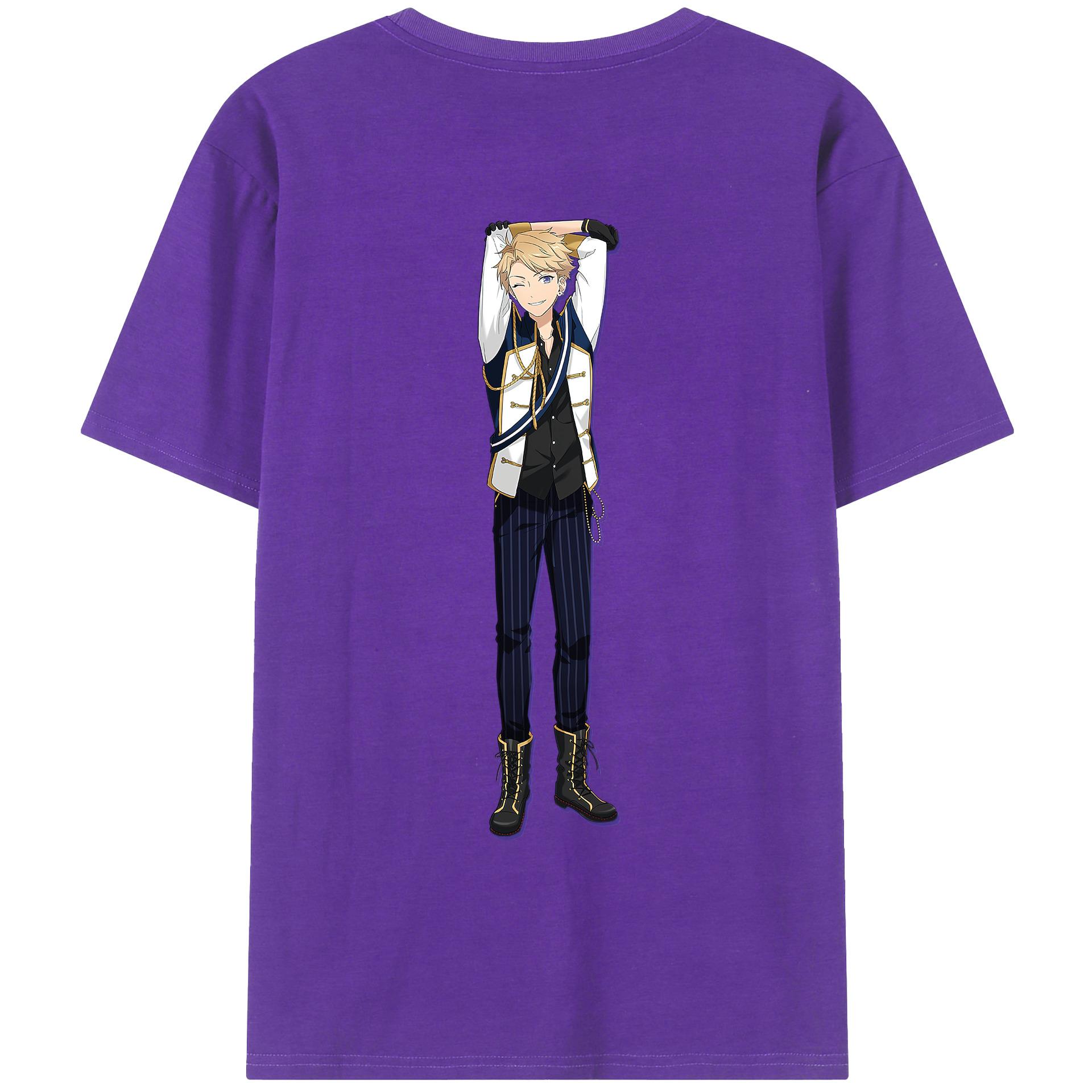 （画像用） あんさんぶるスターズ! Ensemble Stars 綿100％ メンズ半袖Tシャツ（バックプリント） 通気性