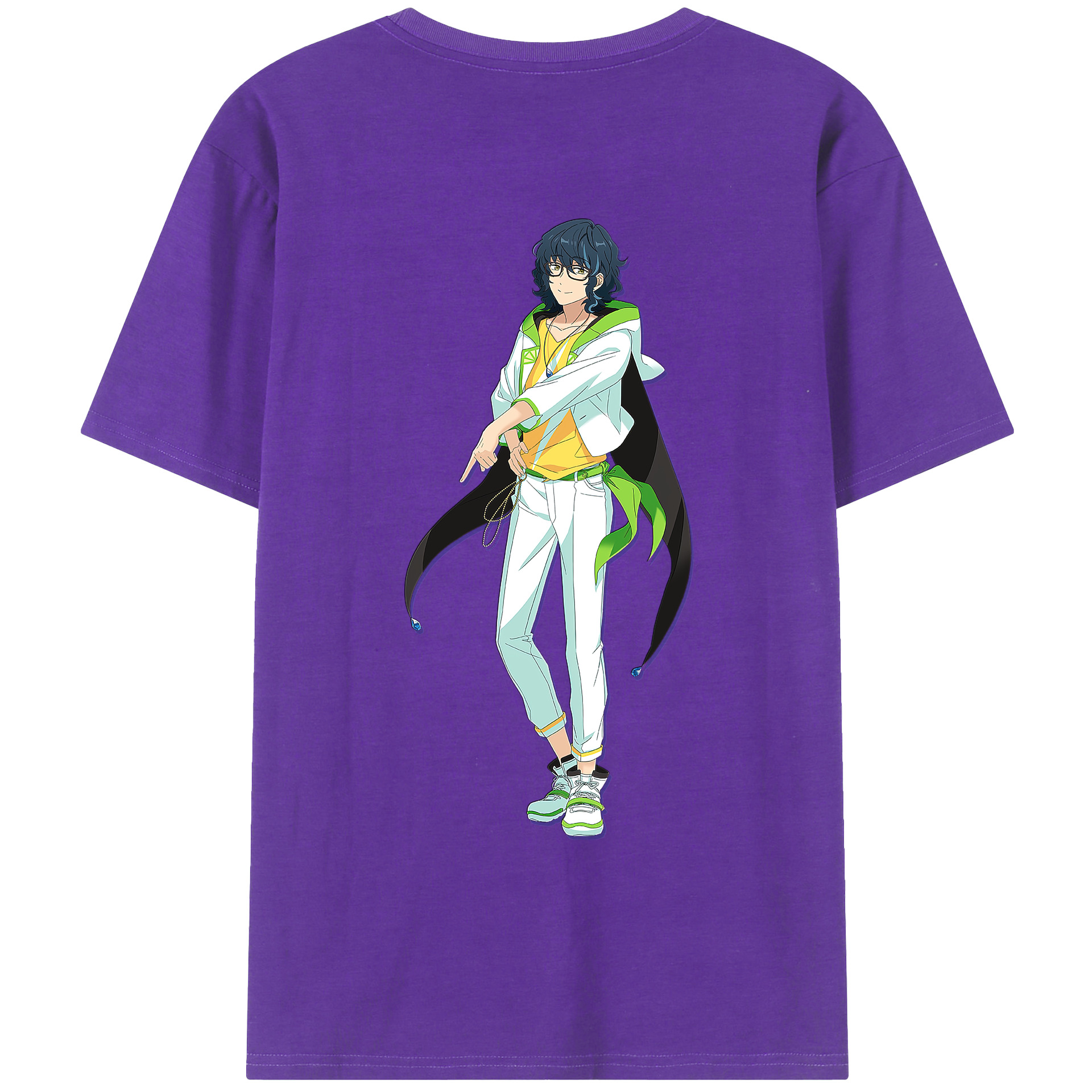 （画像用） あんさんぶるスターズ! Ensemble Stars 綿100％ メンズ半袖Tシャツ（バックプリント） 通気性