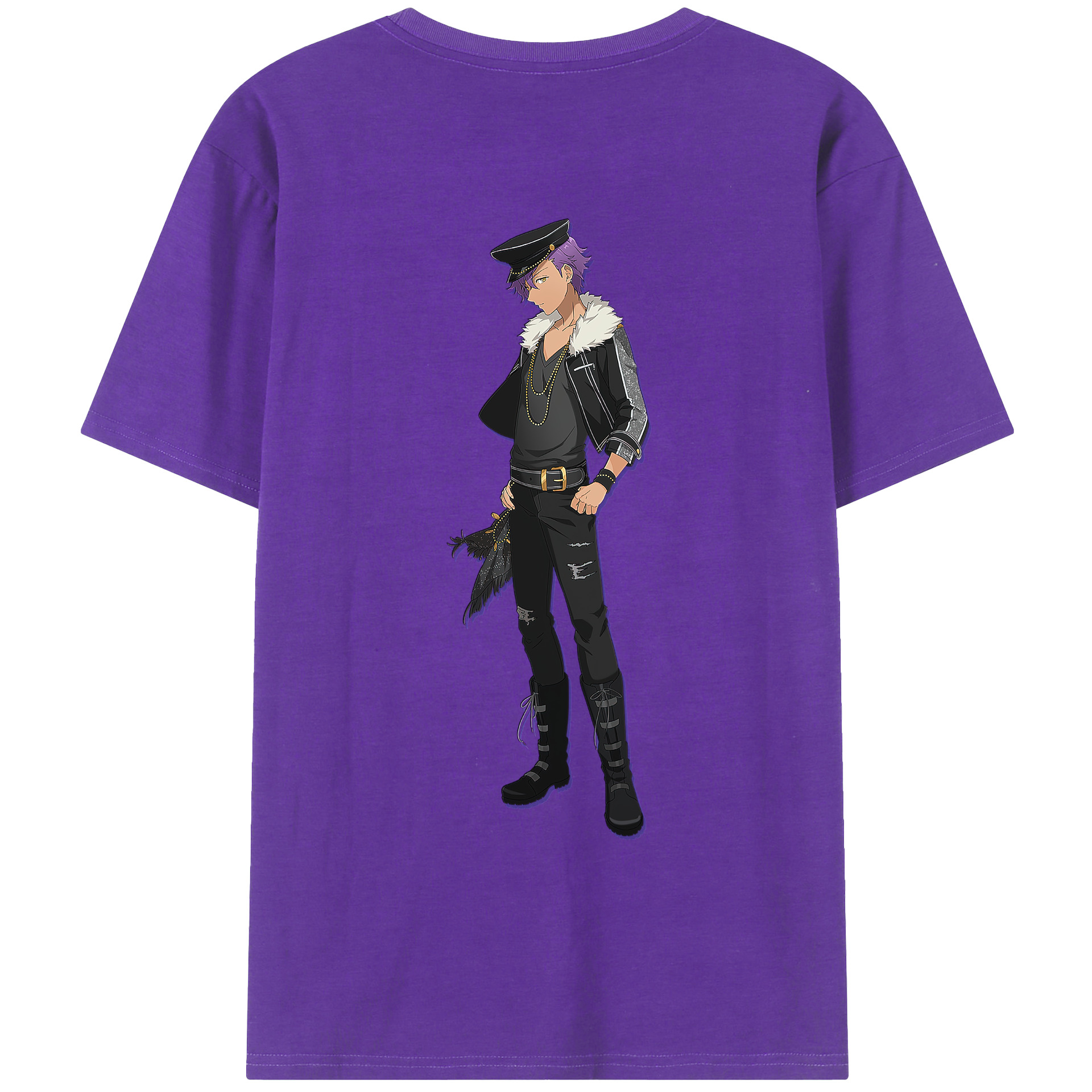 （画像用） あんさんぶるスターズ! Ensemble Stars 綿100％ メンズ半袖Tシャツ（バックプリント） 通気性