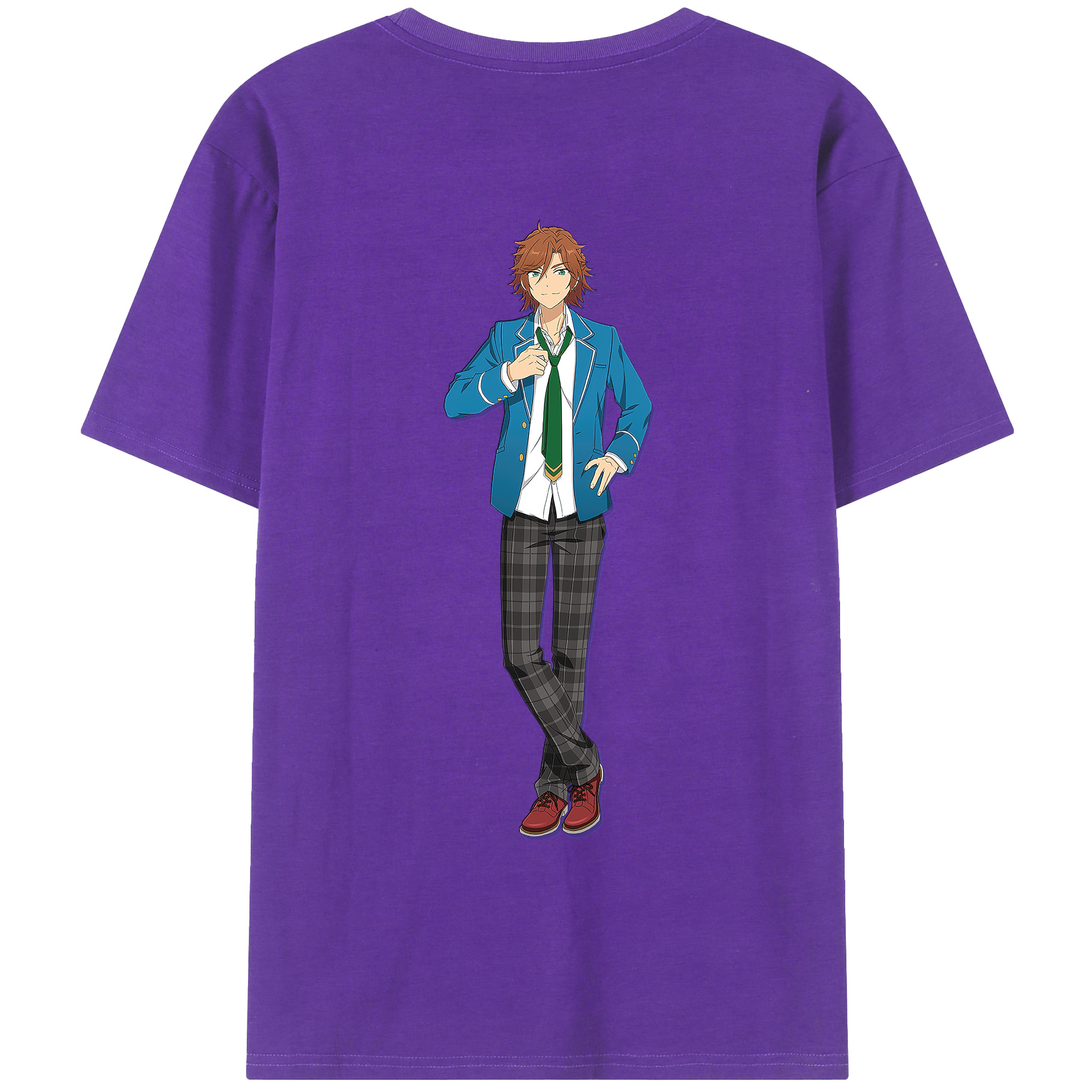 （画像用） あんさんぶるスターズ! Ensemble Stars 綿100％ メンズ半袖Tシャツ（バックプリント） 通気性